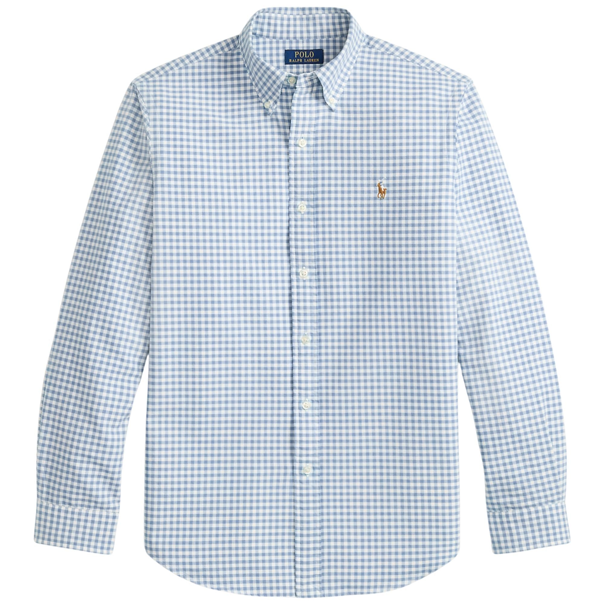 Polo Ralph Lauren Custom Fit Gingham Oxford Shirt - Blue