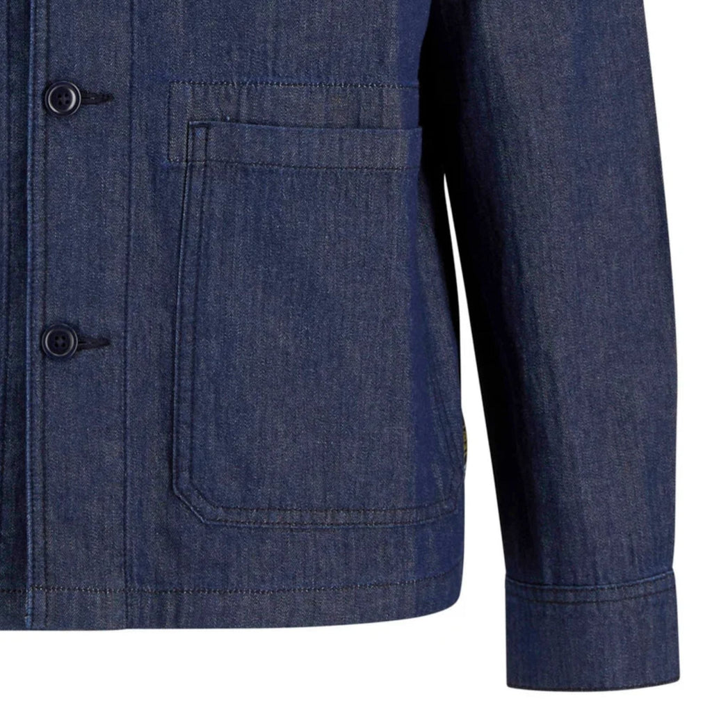 Piligan Herringbone Denim Overshirt - Indigo