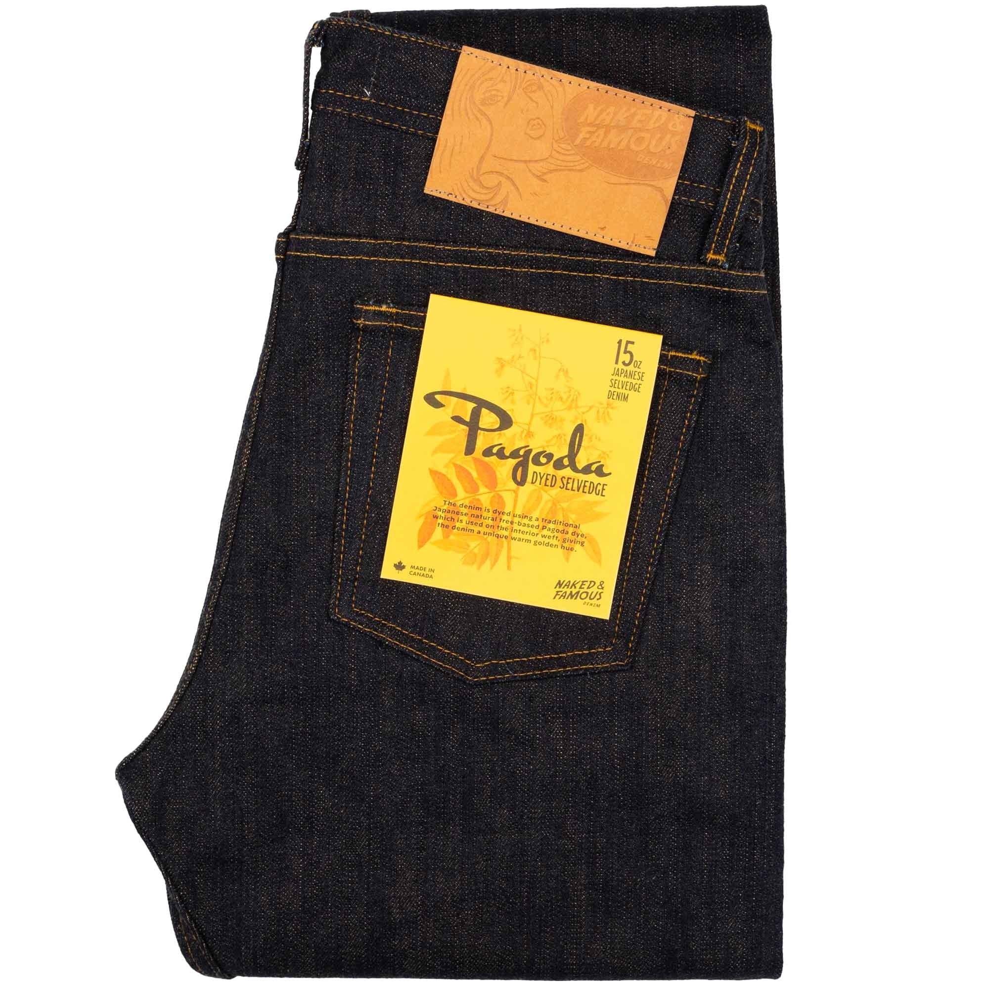 Naked and Famous Denim Weird Guy Pagoda Dyed Selvedge - Indigo