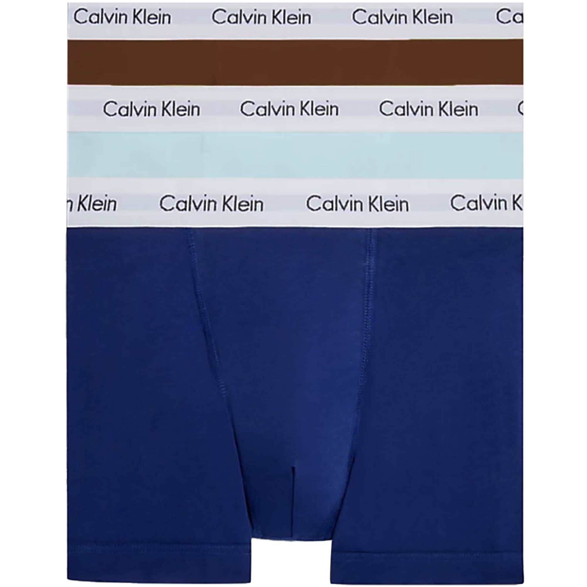 Calvin Klein 3 Pack Low Rise Trunks - Blue, Light Blue and Maroon