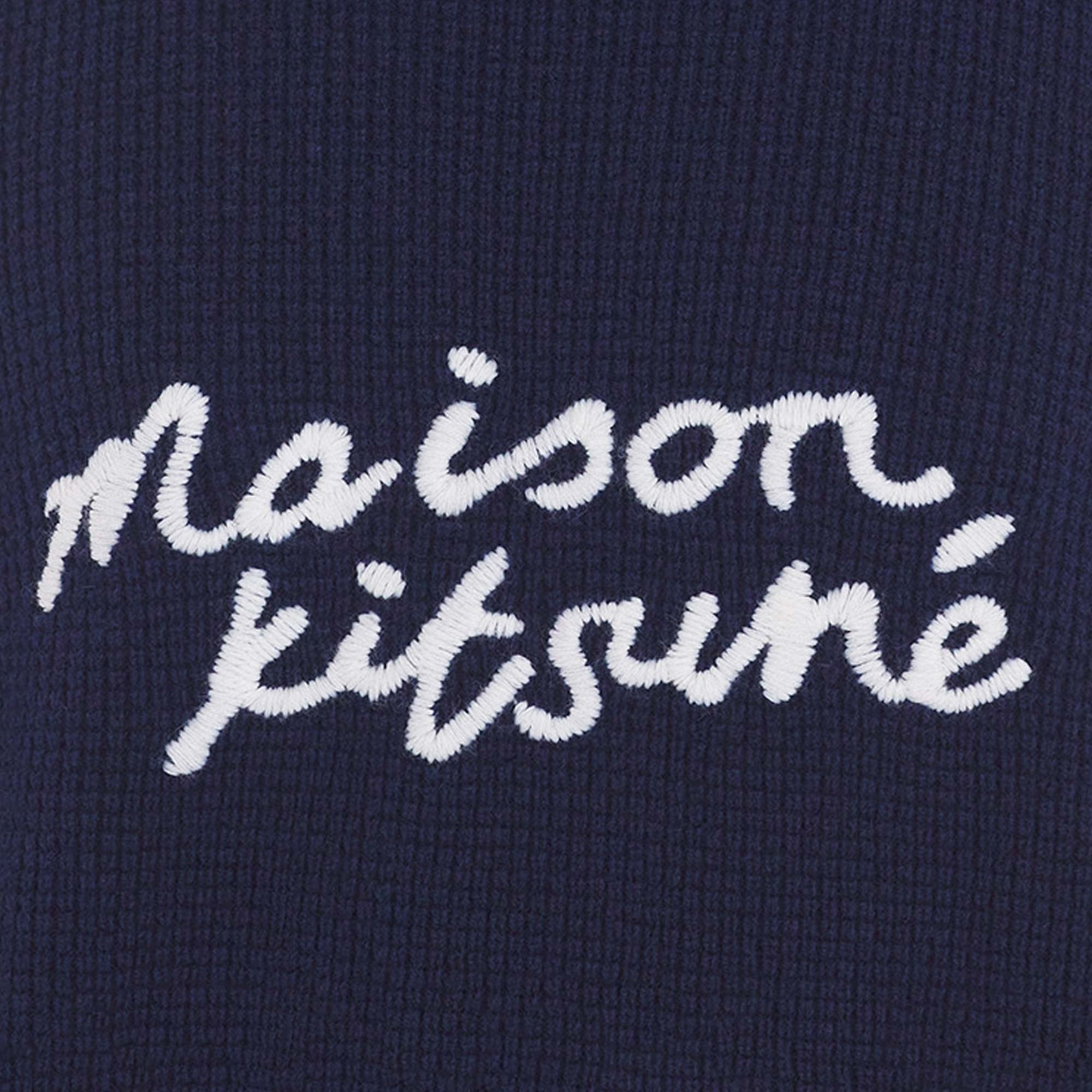 Maison Kitsune Handwriting Logo Jumper - Ink Blue