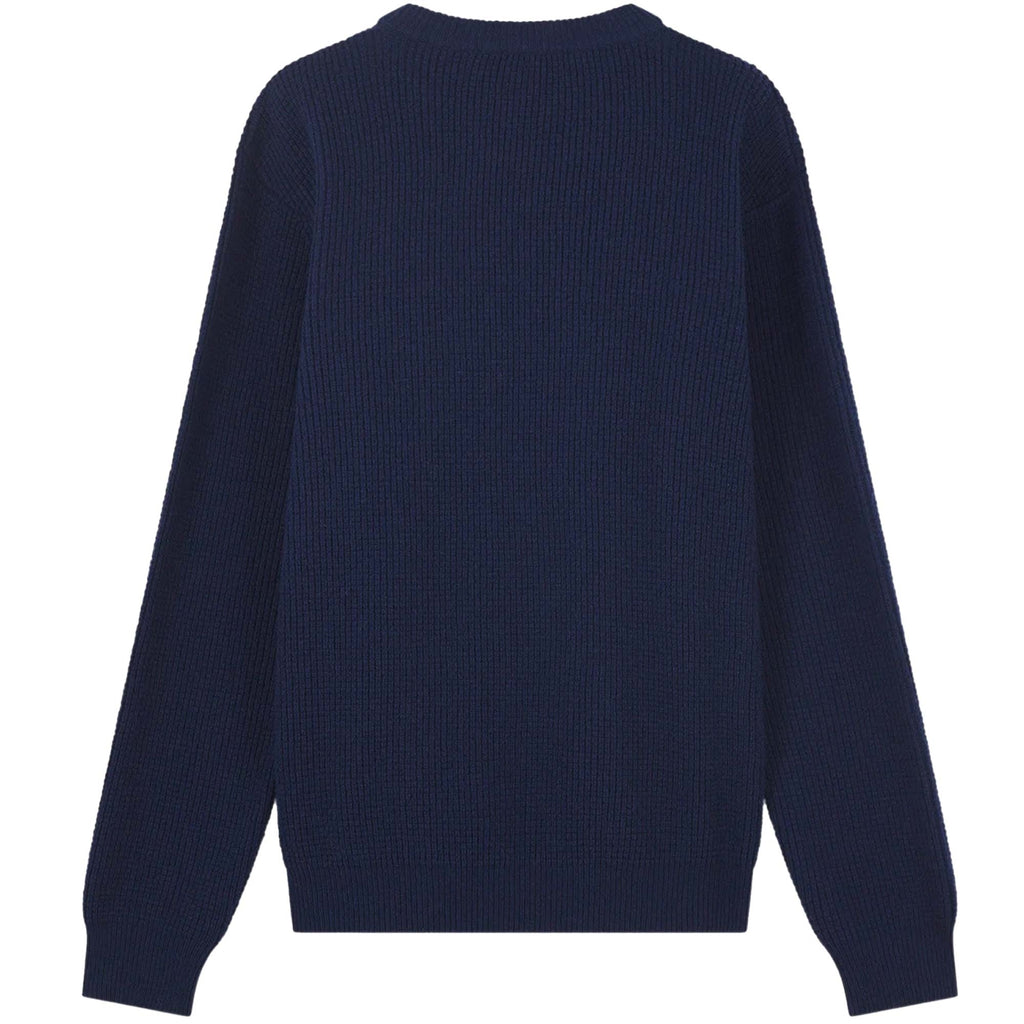 Maison Kitsune Handwriting Logo Jumper - Ink Blue
