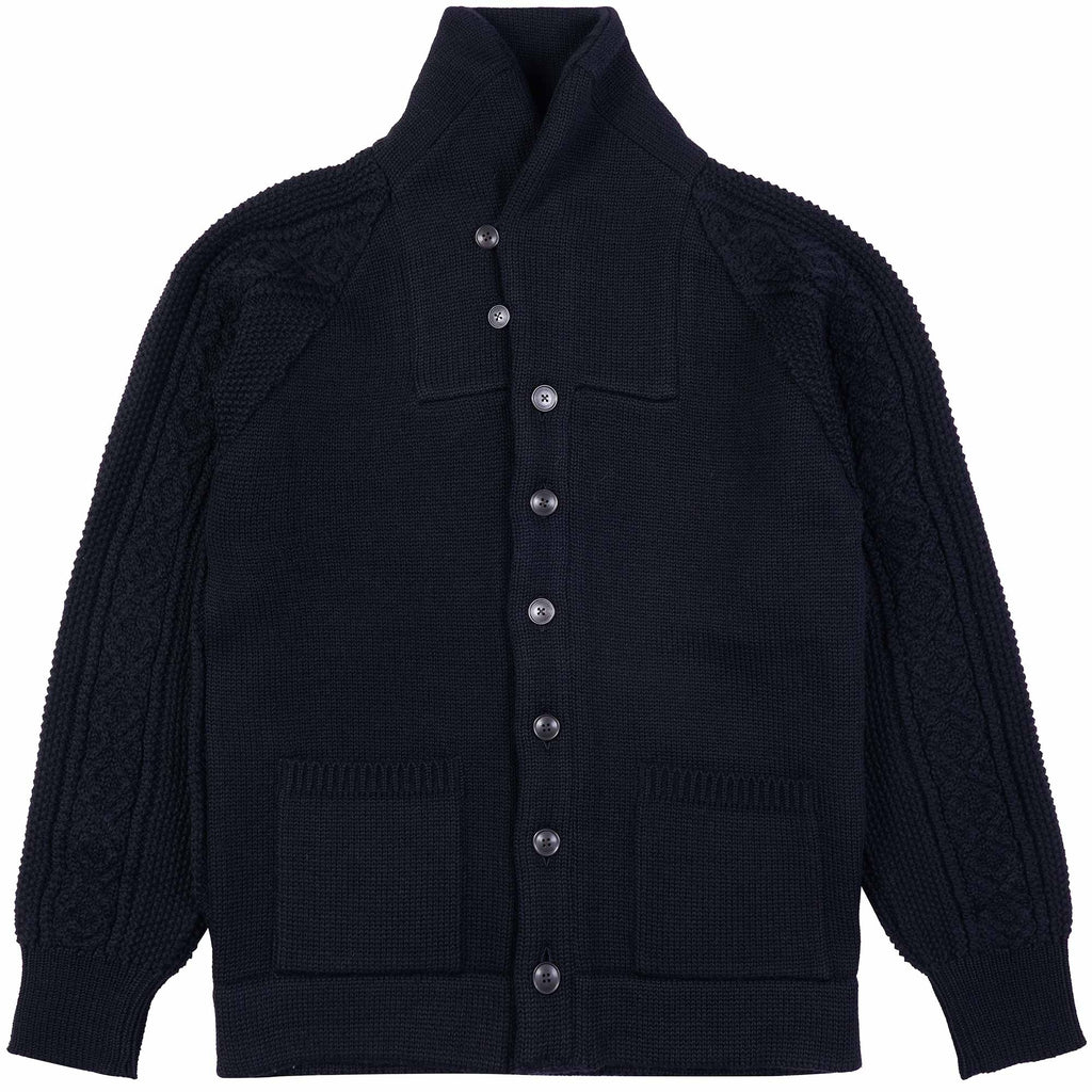 Nigel Cabourn Fisherman Cardigan - Dark Navy