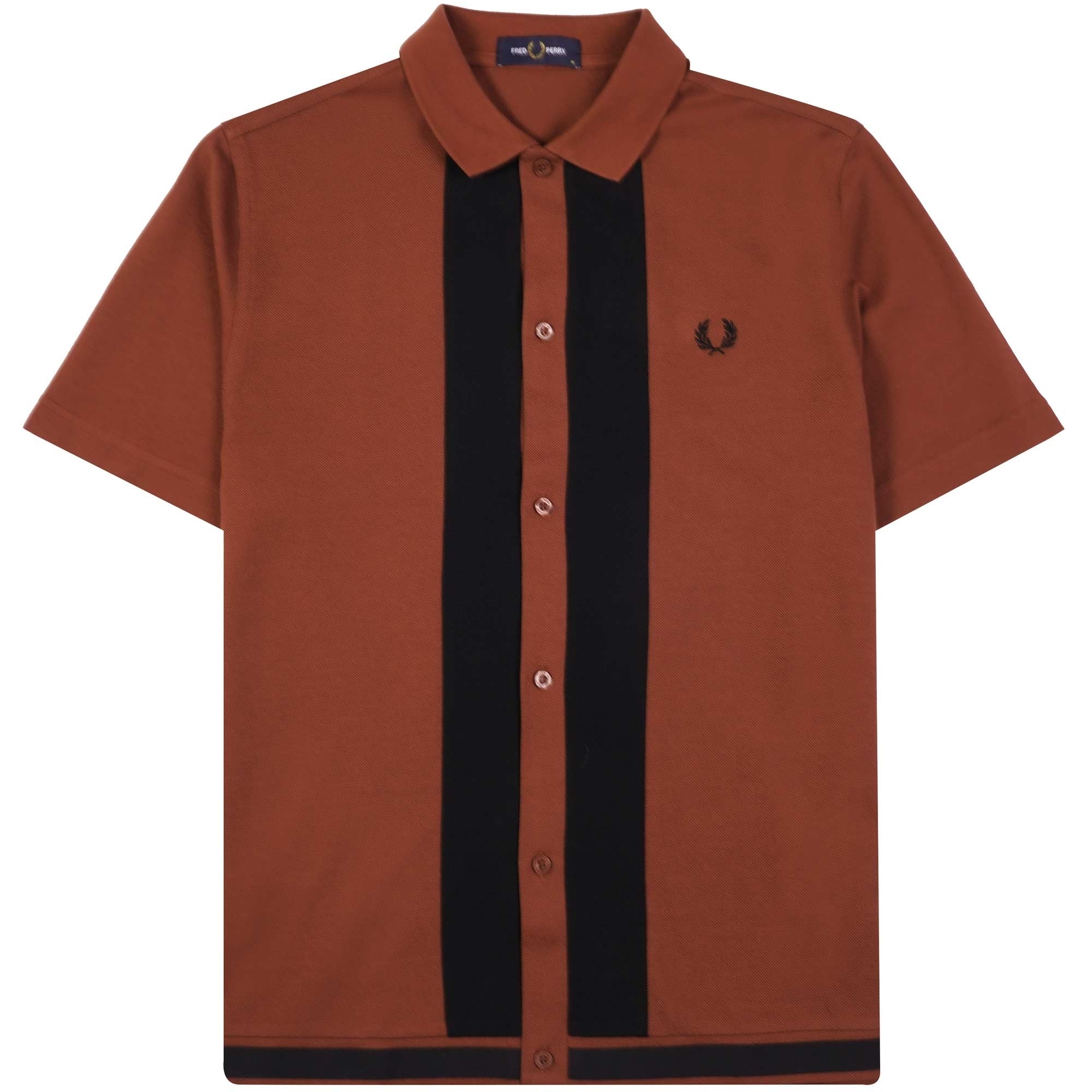 Fred Perry Panelled Polo Shirt - Whiskey Brown