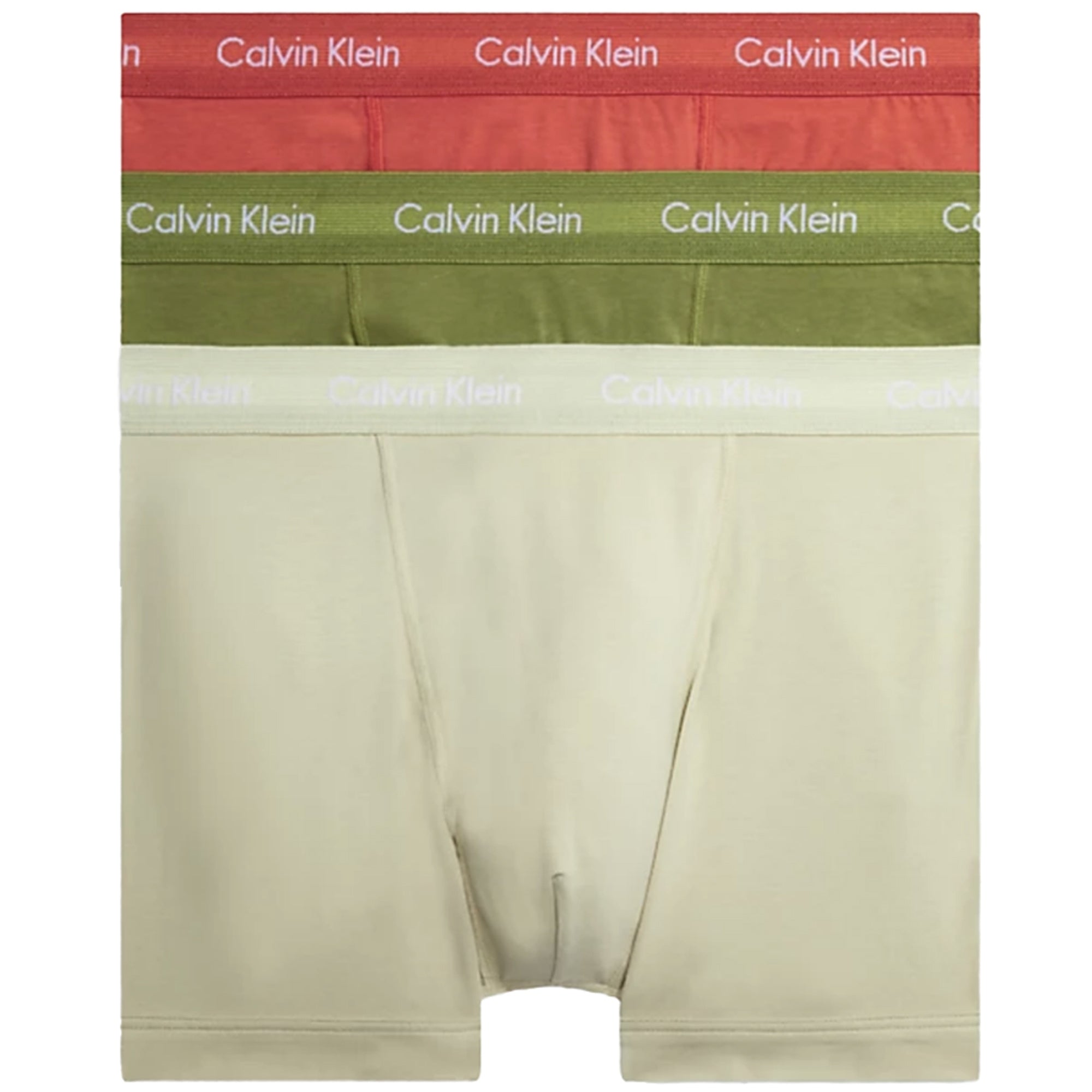 Calvin Klein 3 Pack Trunks - Green and Red