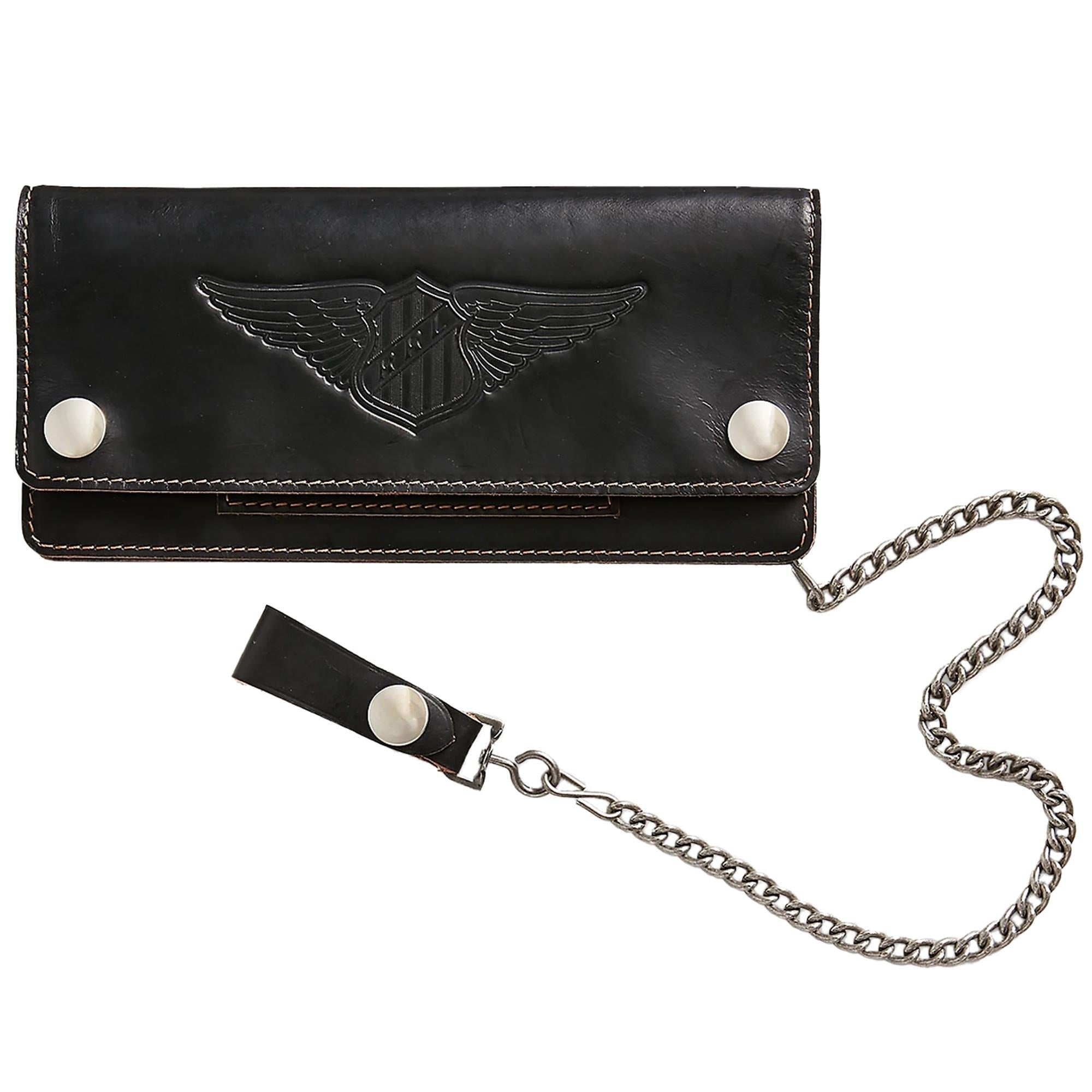 Leather Chain Wallet - Black