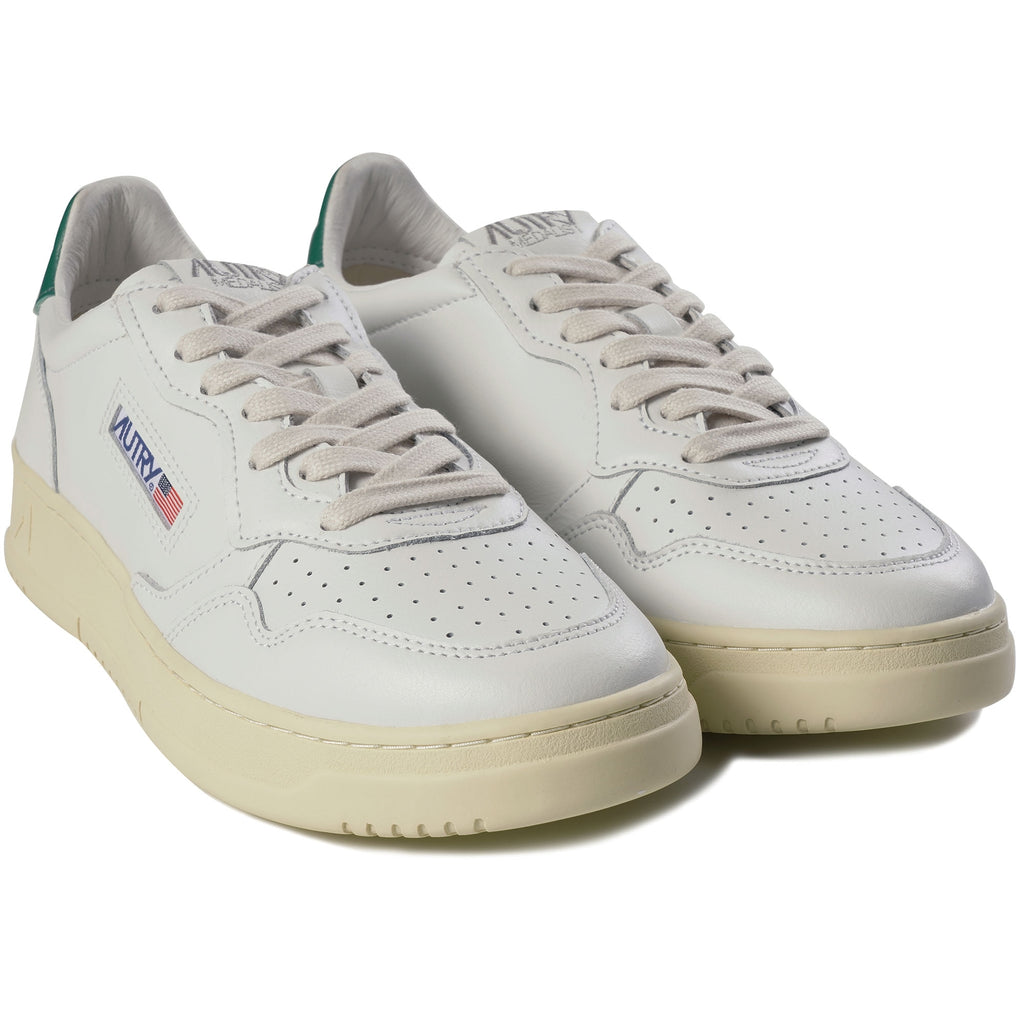 Autry Womens Medalist Low Sneaker - White and Green