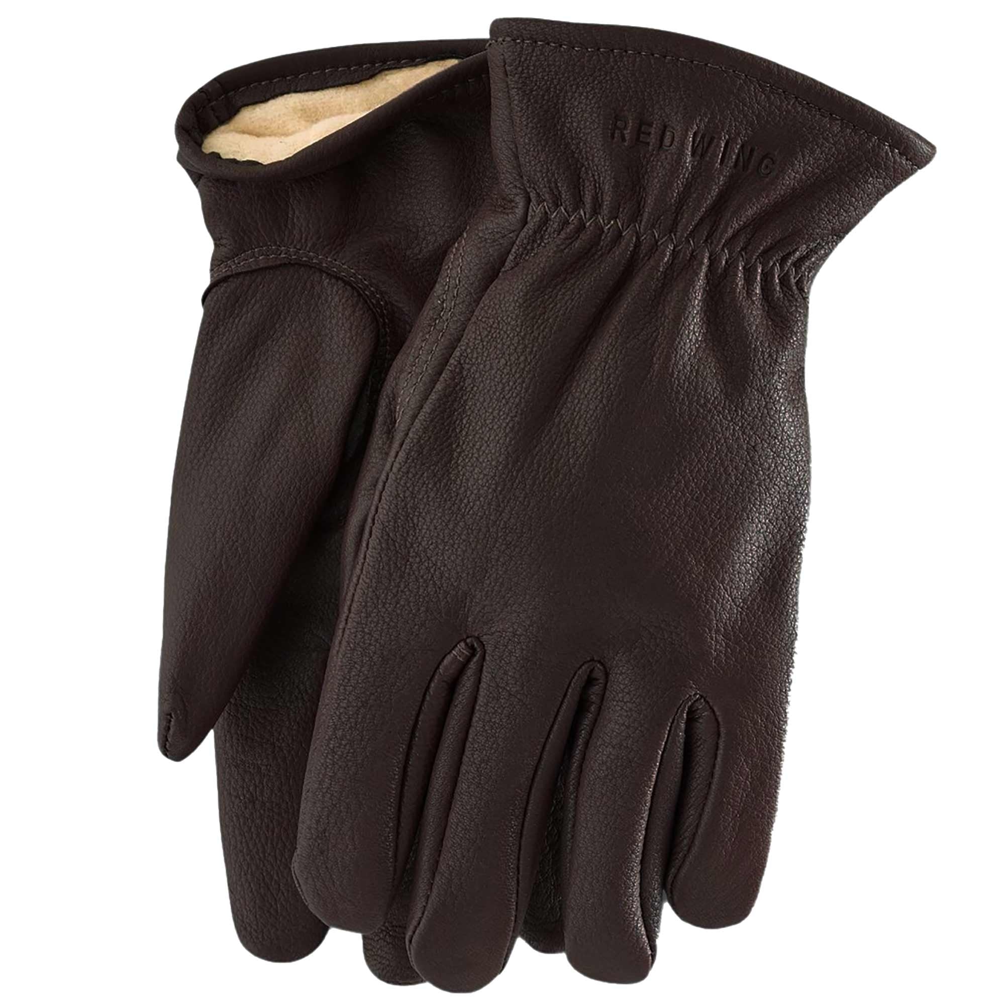 Red Wing Buckskin Leather Lined Gloves - Brown