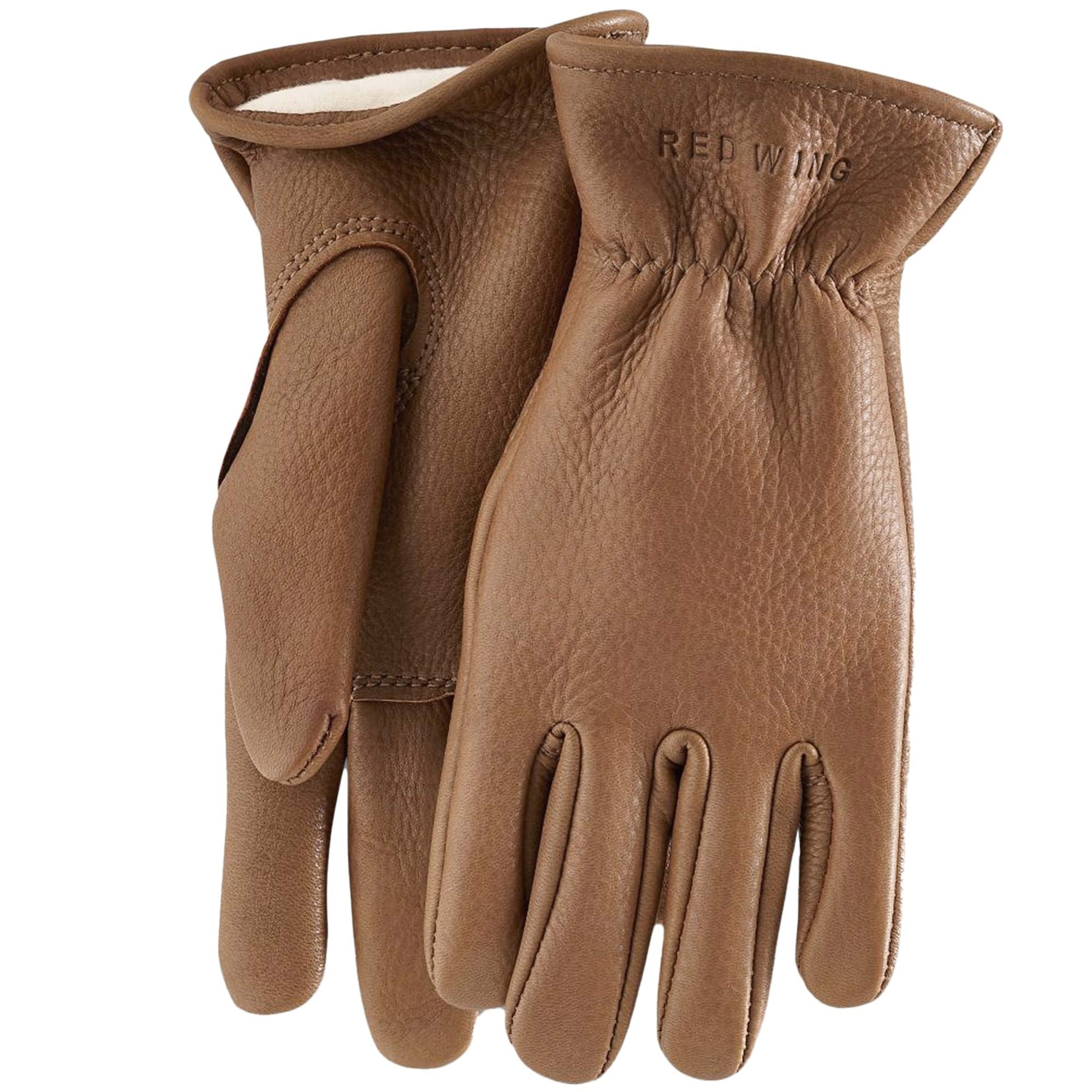 Red Wing Buckskin Leather Lined Gloves - Nutmeg