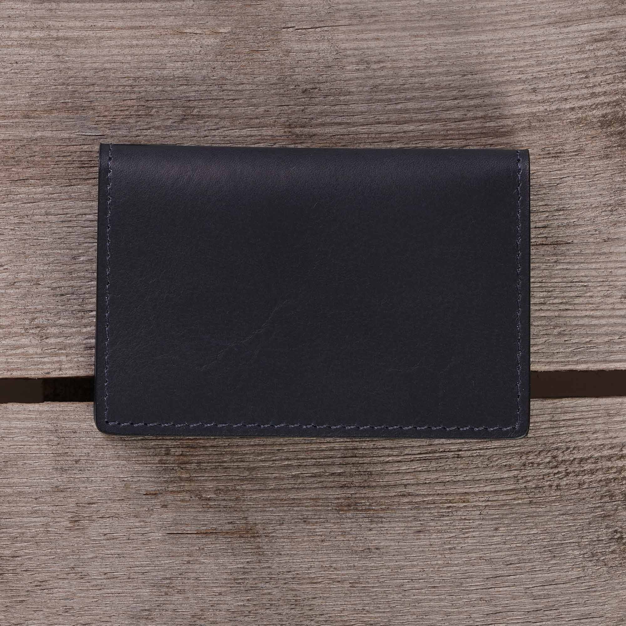 None Of The Above Leather Card Case - Atlantic Blue