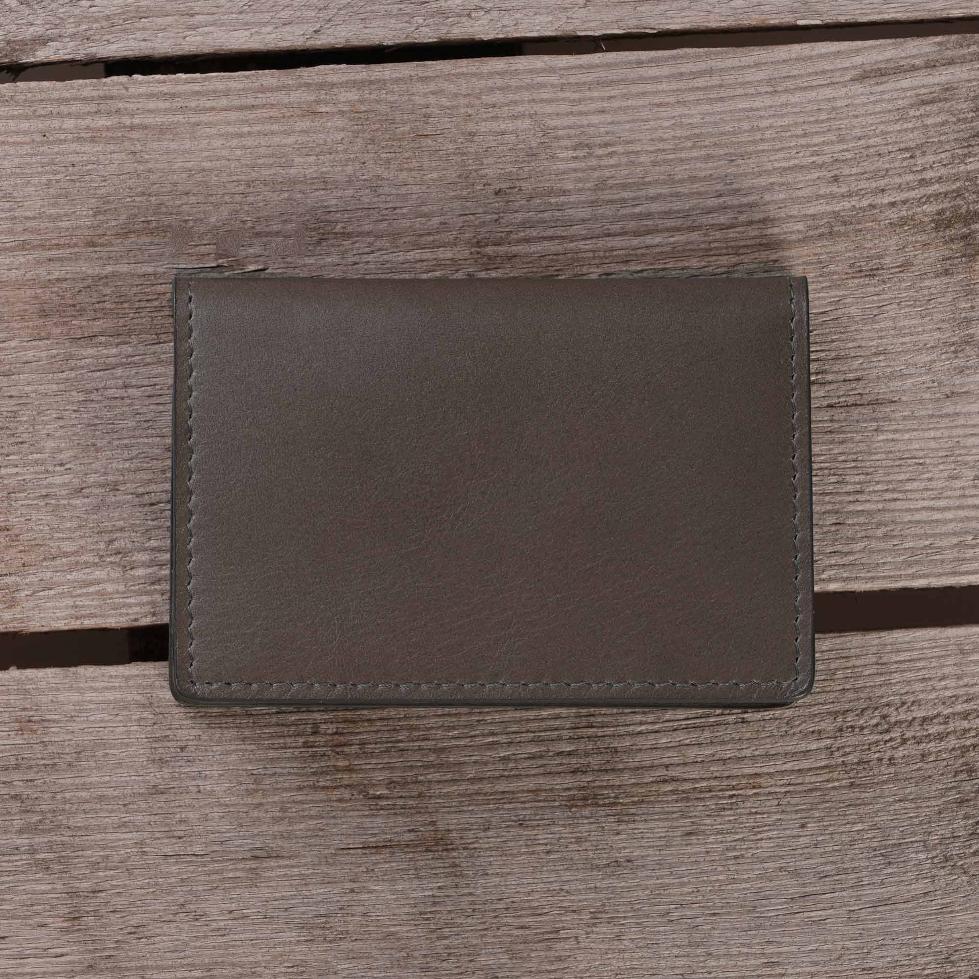 None Of The Above Leather Card Case - Seal Grey