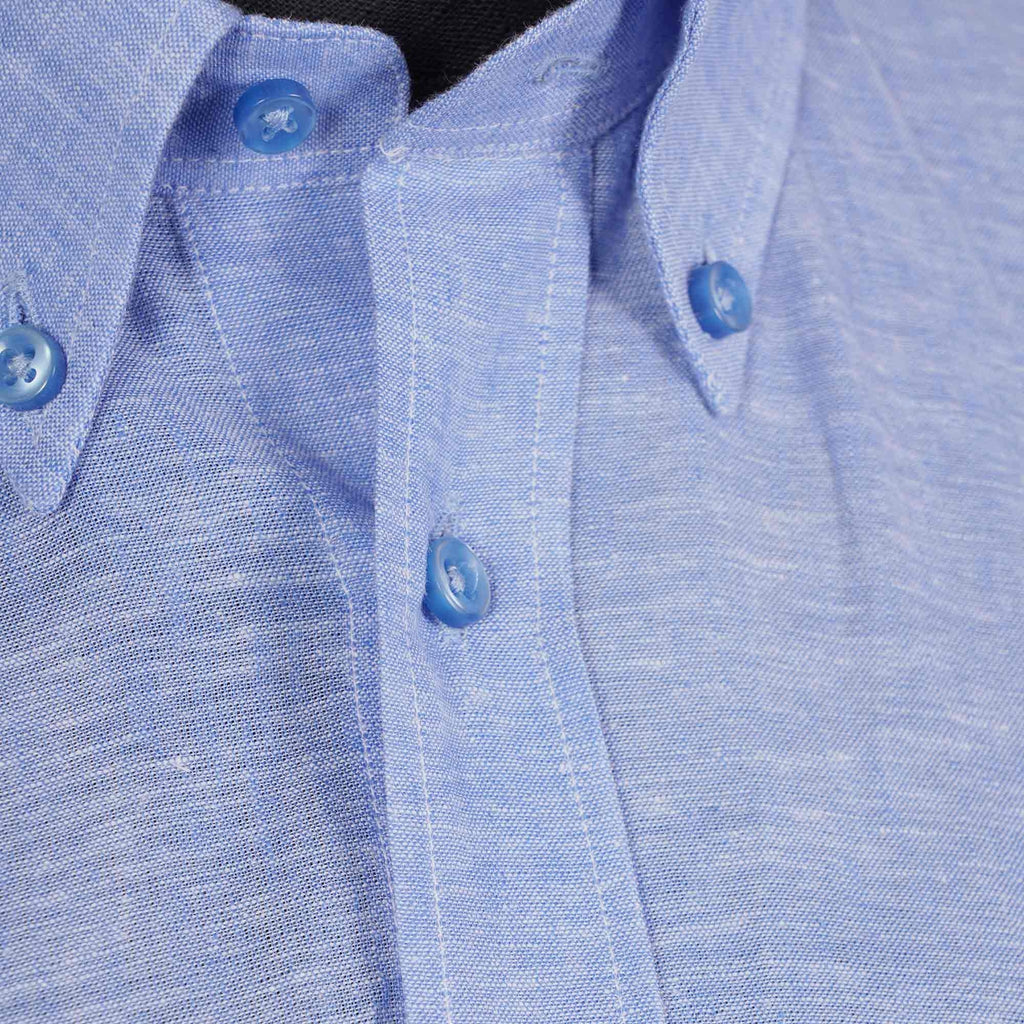 None Of The Above Linen Shirt - Blue