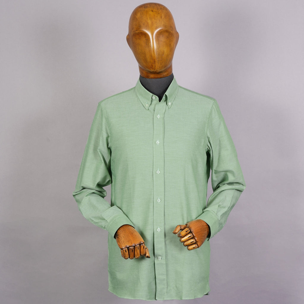 None Of The Above Long Sleeve Button Down Shirt - Sage