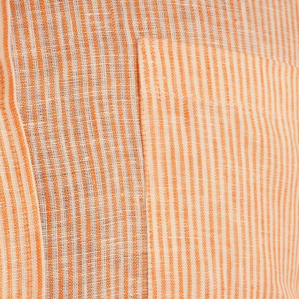 None Of The Above Linen Shirt - White/Orange