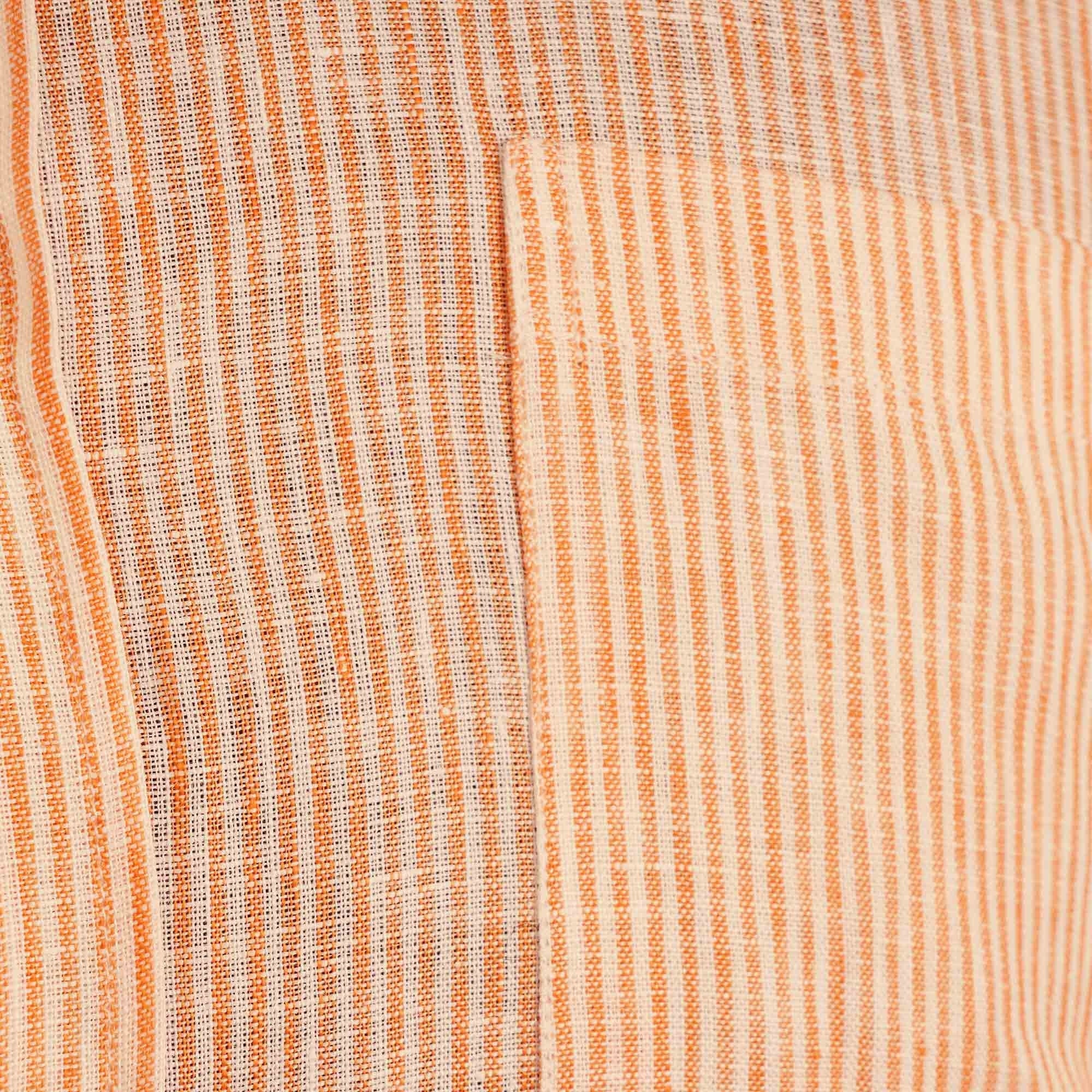 None Of The Above Linen Shirt - White/Orange