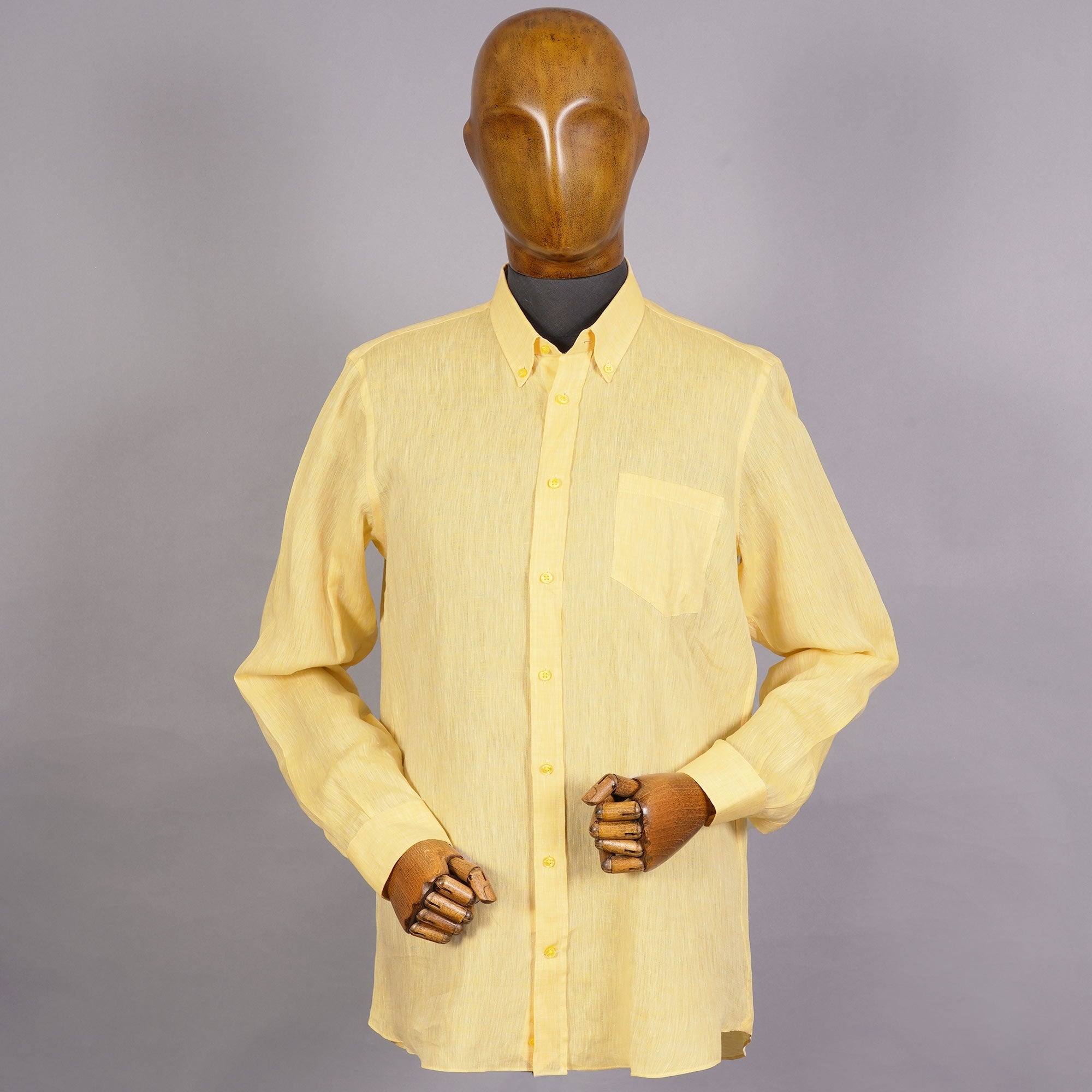 None Of The Above Linen Shirt - Lemon