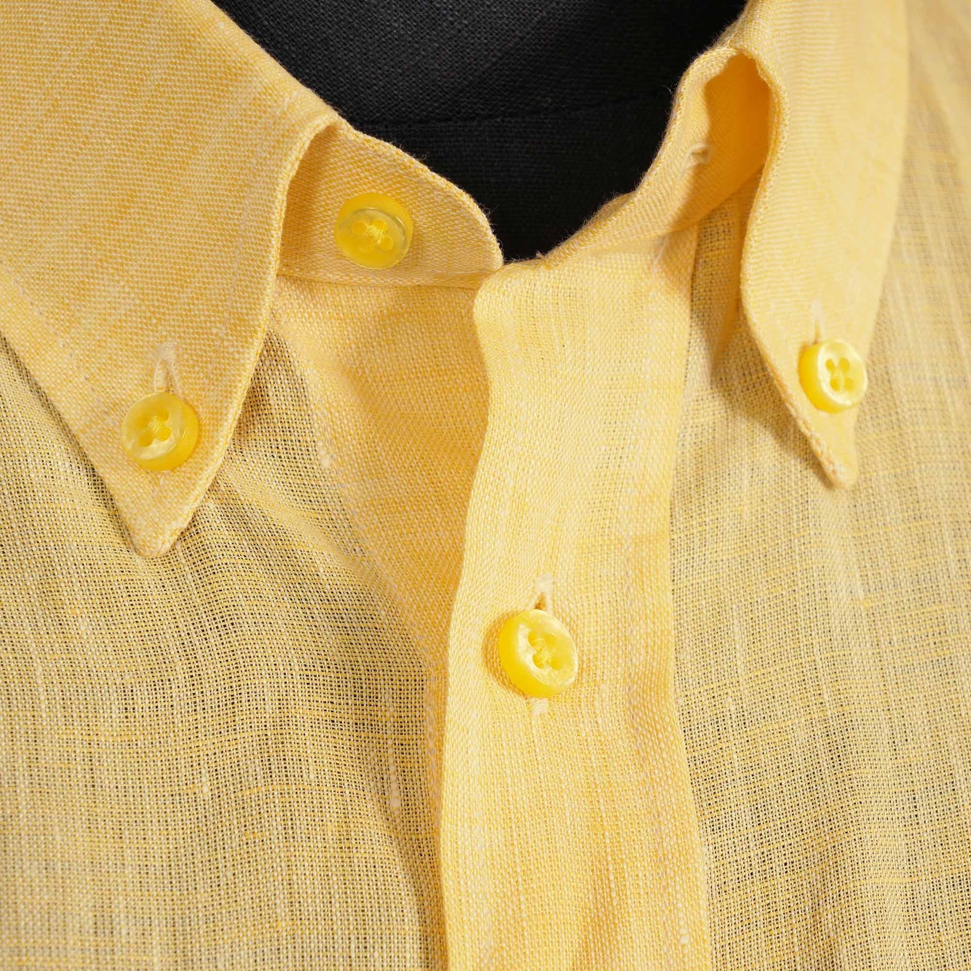 None Of The Above Linen Shirt - Lemon