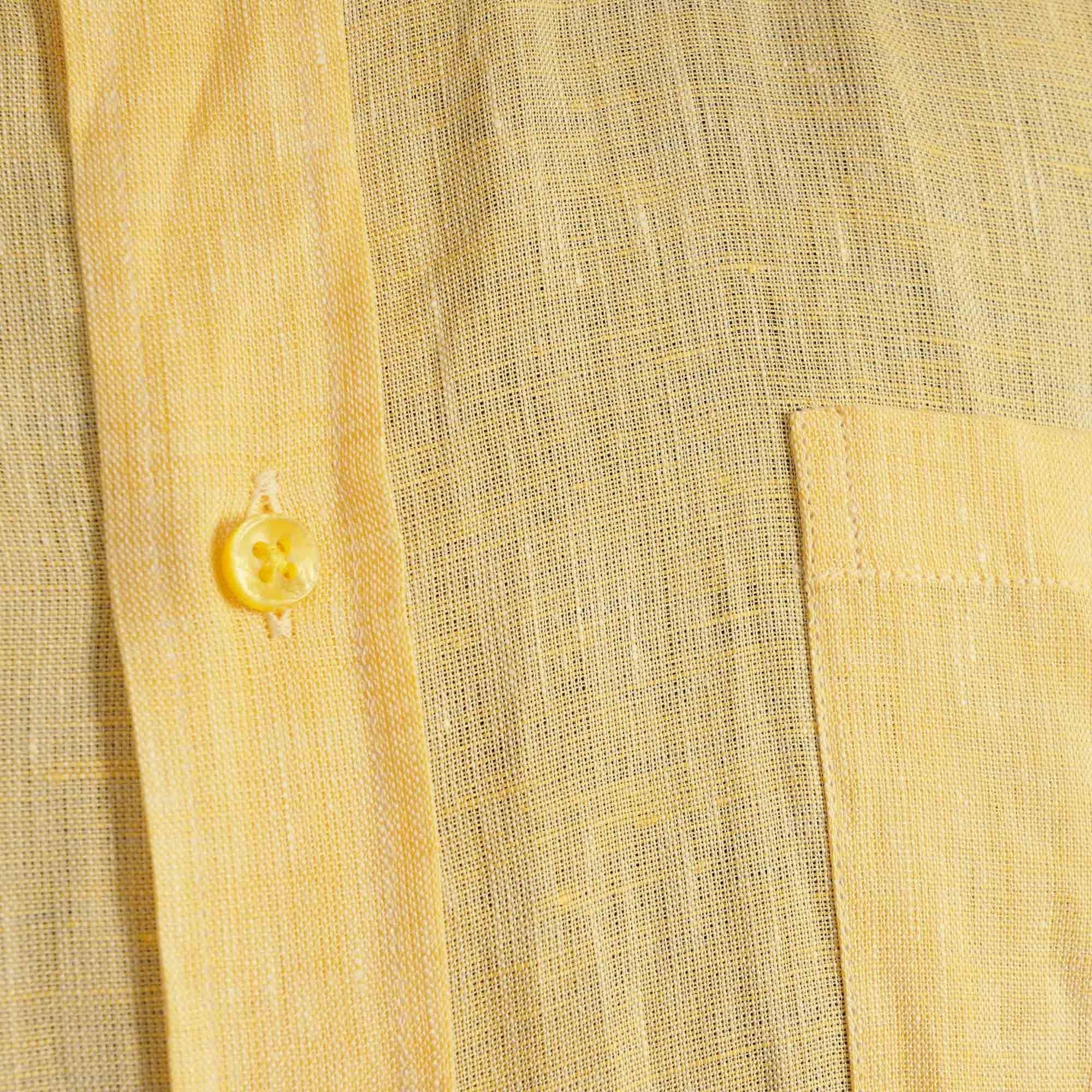 None Of The Above Linen Shirt - Lemon