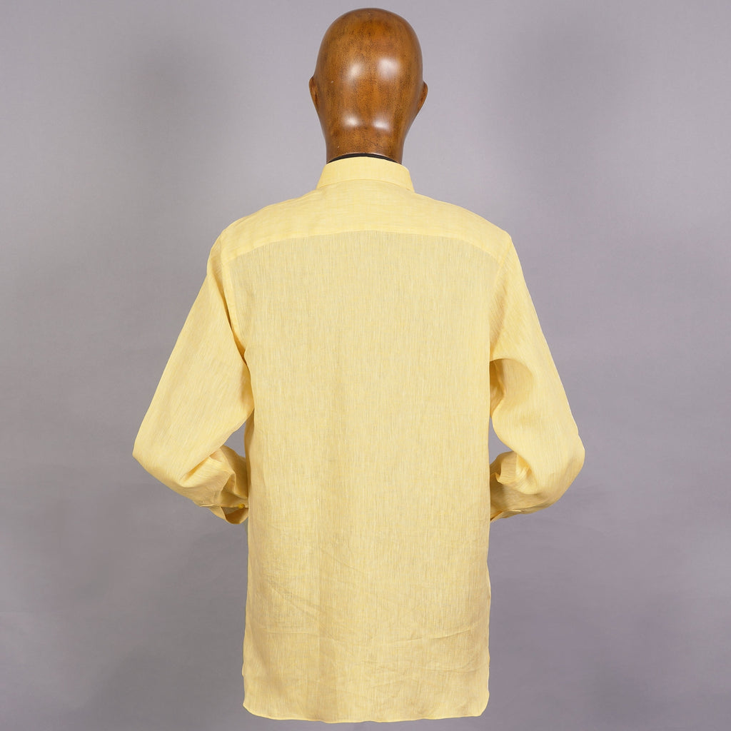 None Of The Above Linen Shirt - Lemon
