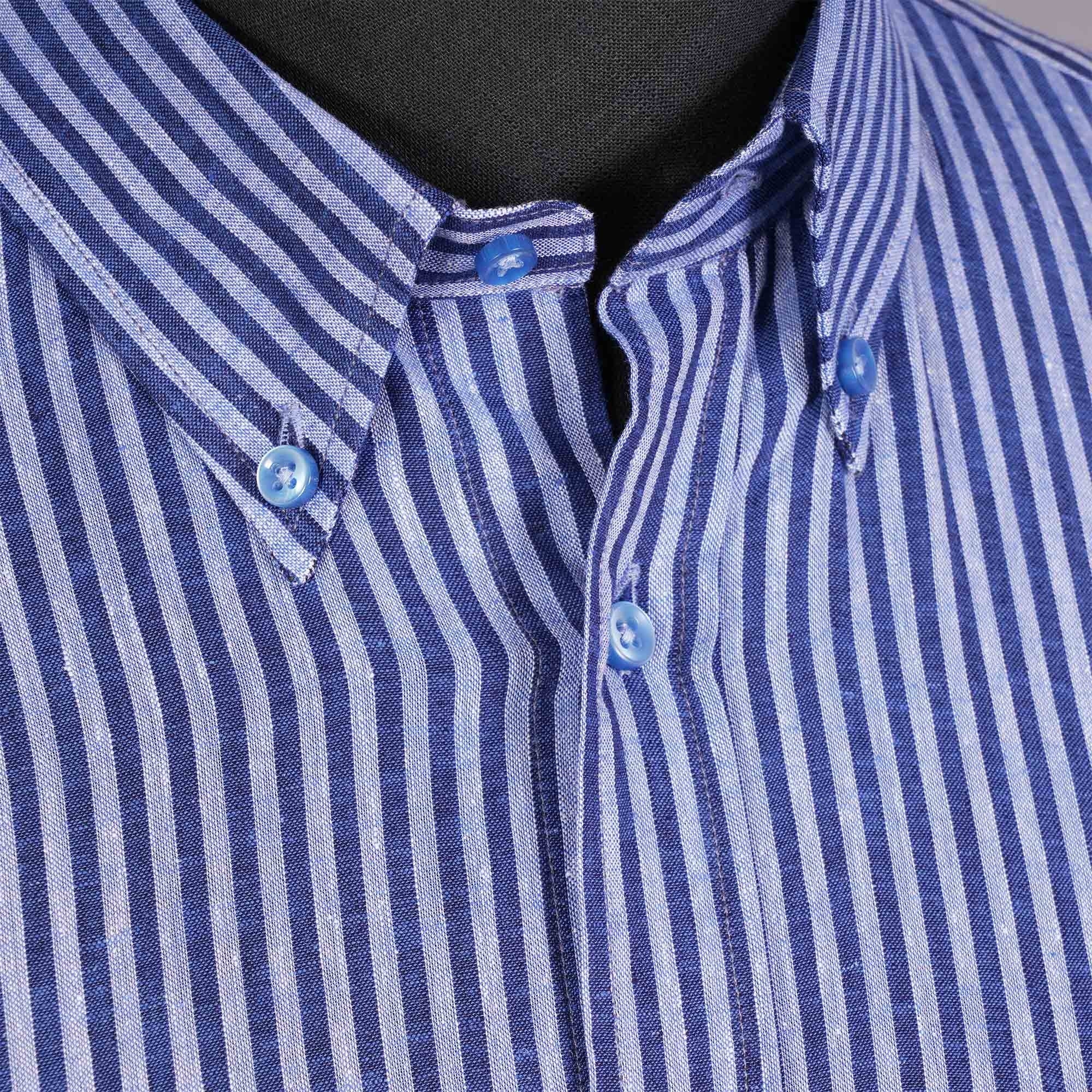 None Of The Above Linen Shirt - Preppy Blue