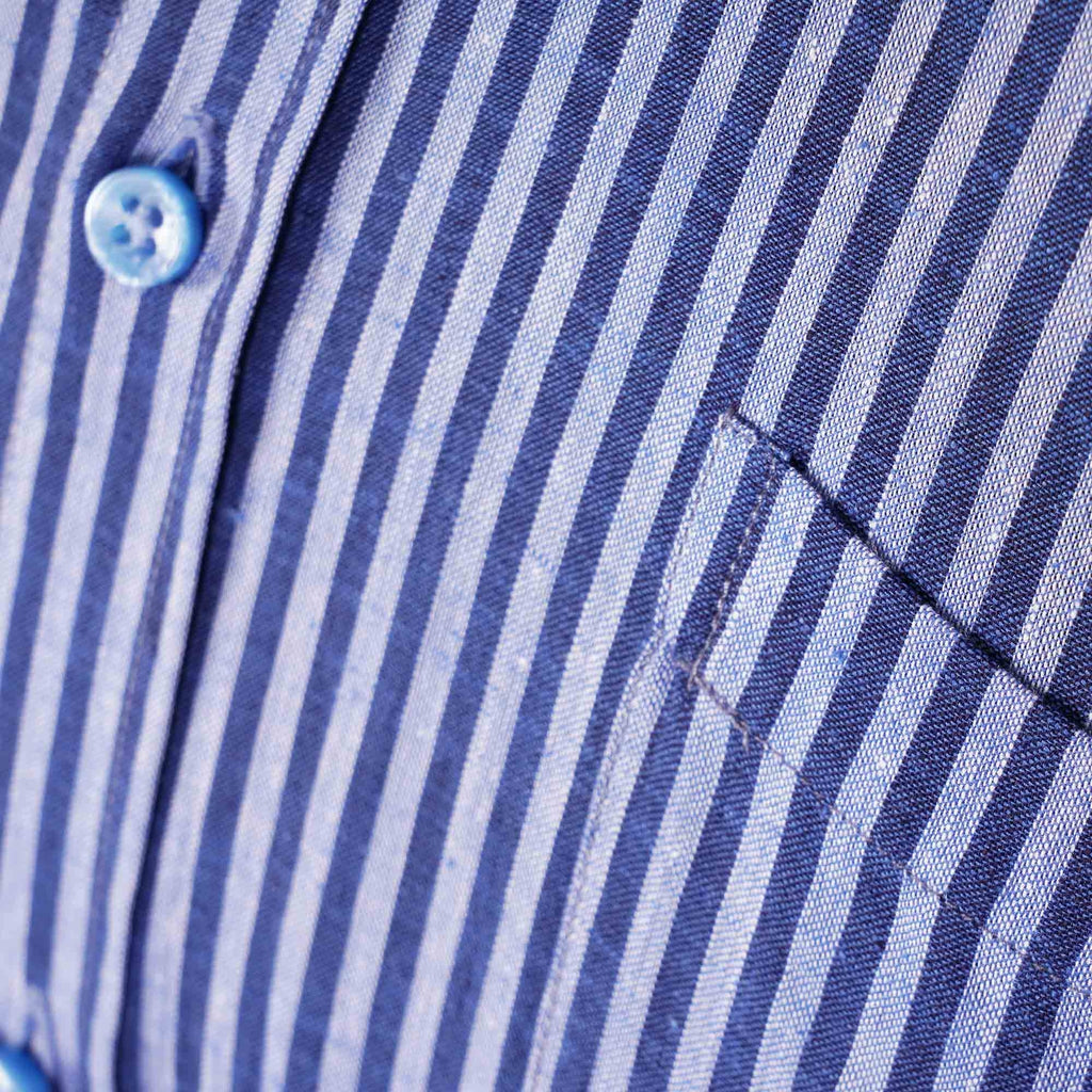 None Of The Above Linen Shirt - Preppy Blue