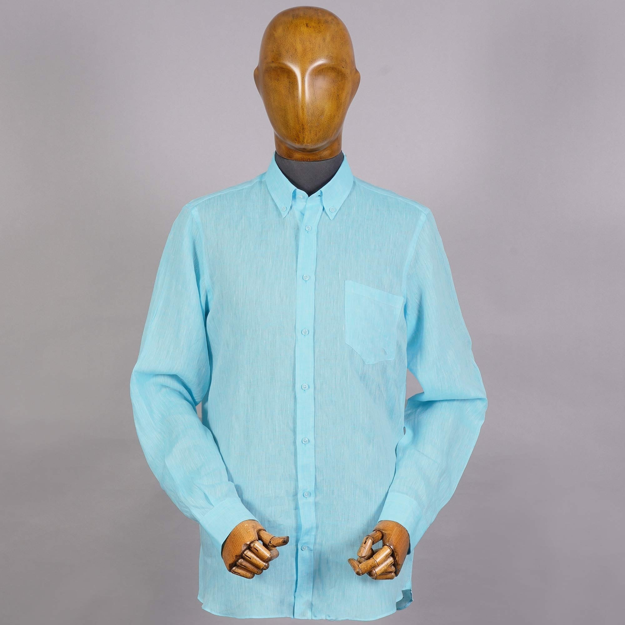 None Of The Above Linen Shirt - Ocean