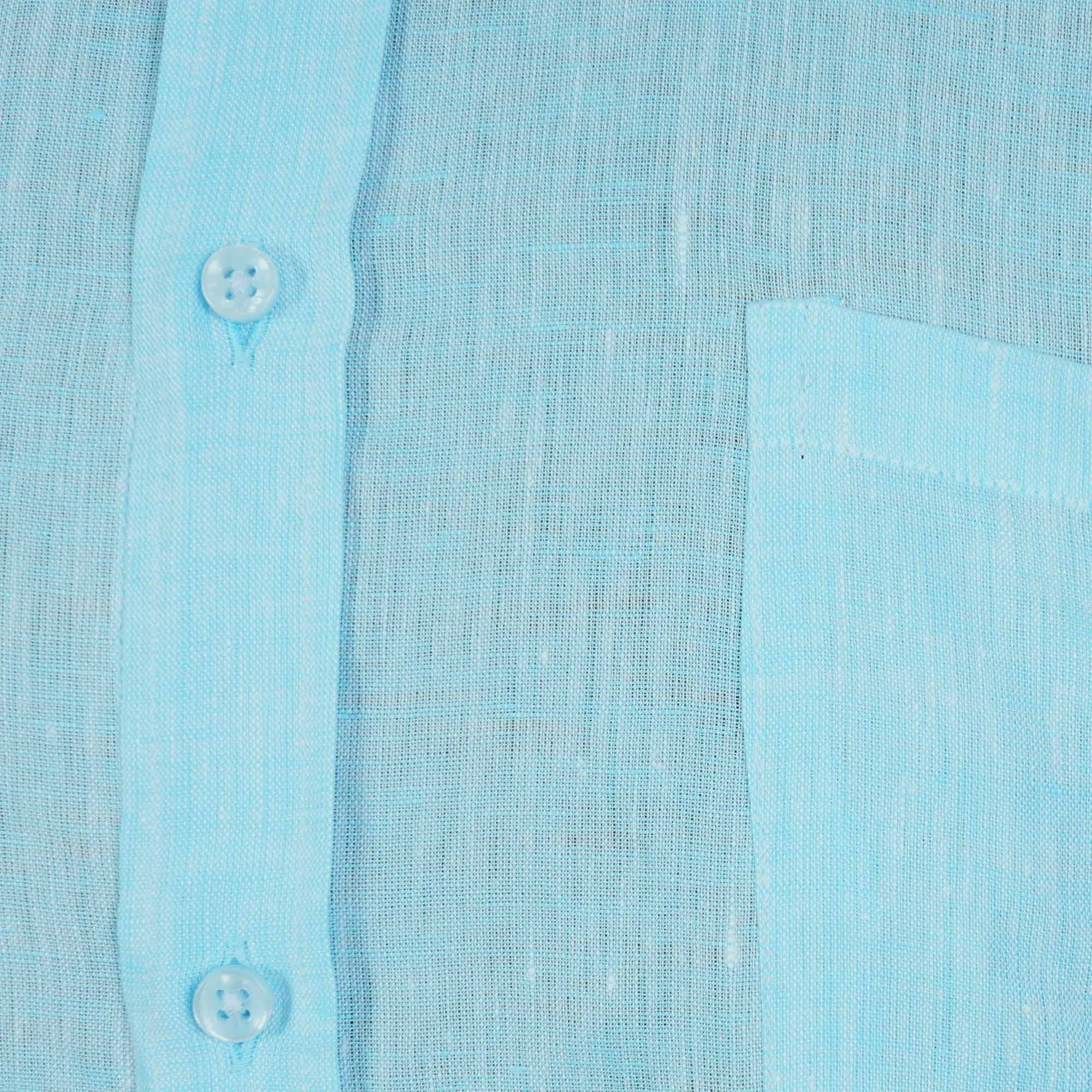 None Of The Above Linen Shirt - Ocean