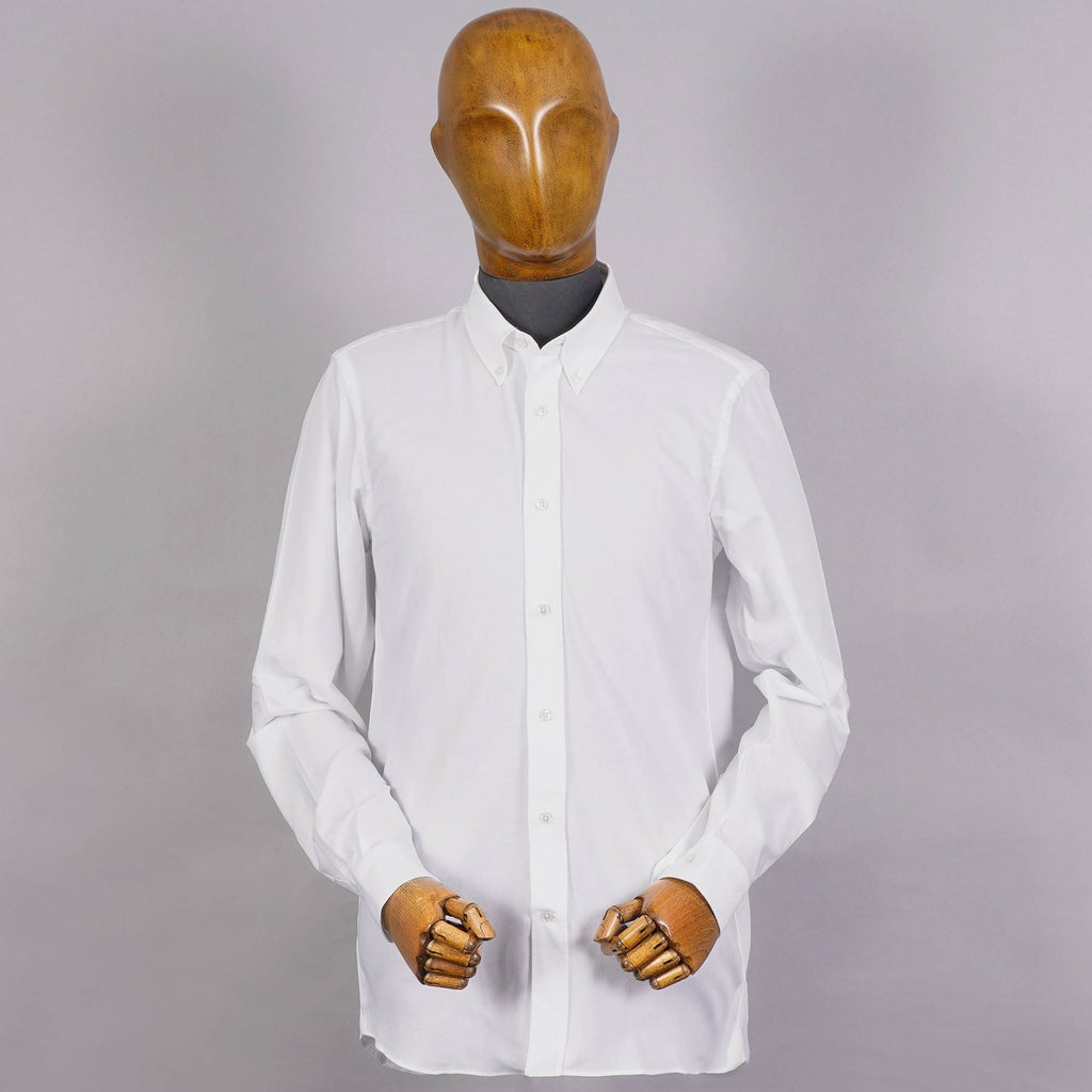 None Of The Above Long Sleeve Button Down Shirt - White
