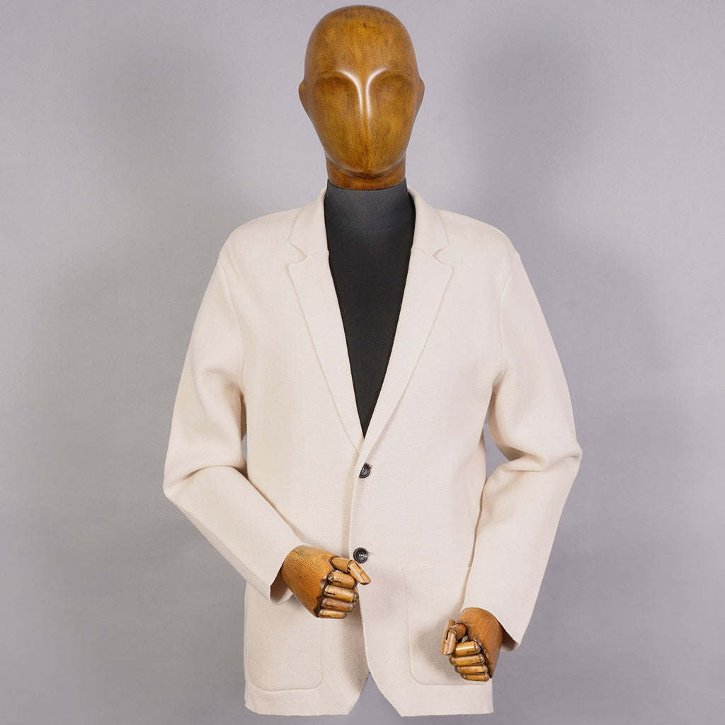 None Of The Above Milano Knit Blazer - Ecru
