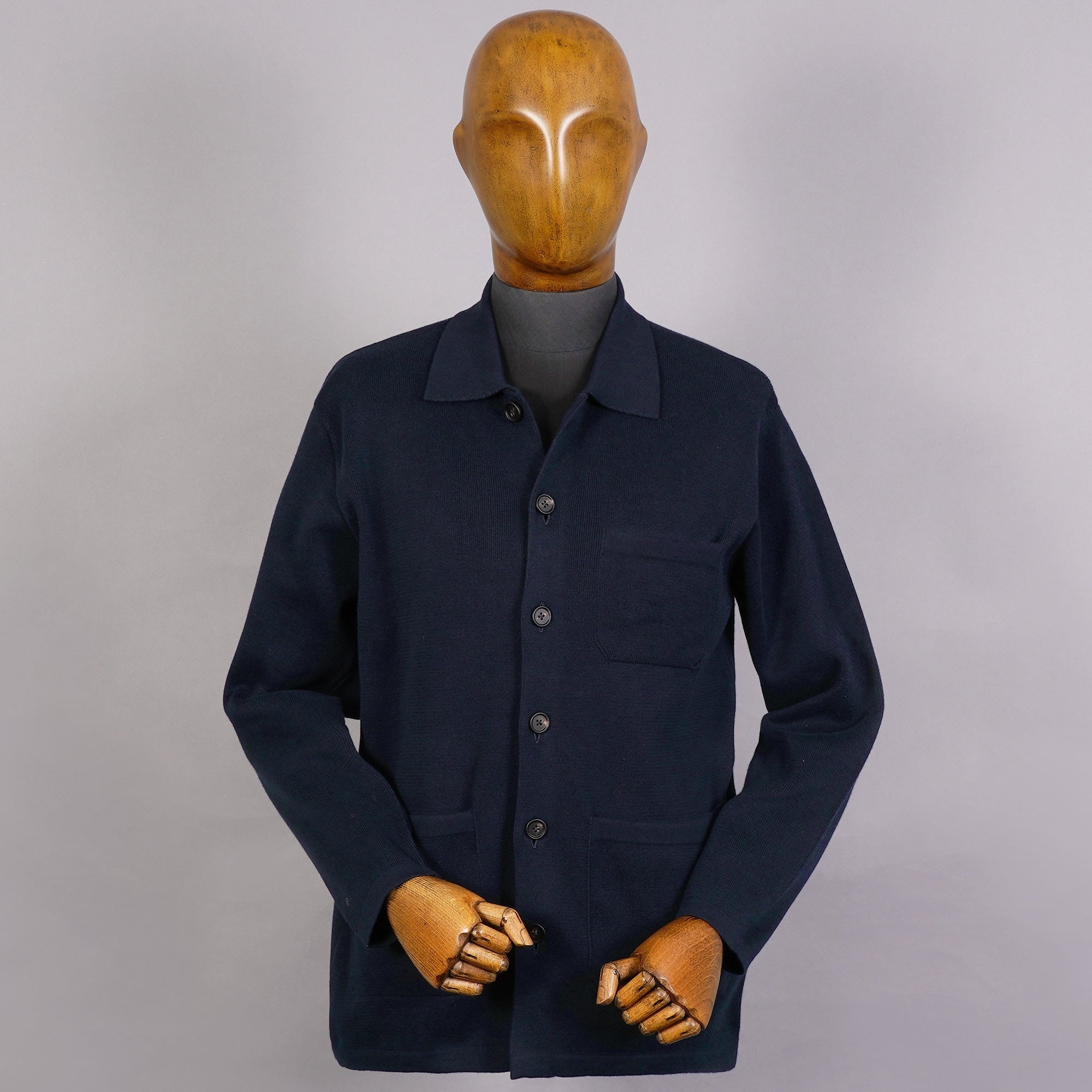 None Of The Above Knitted Work Shirt - Navy