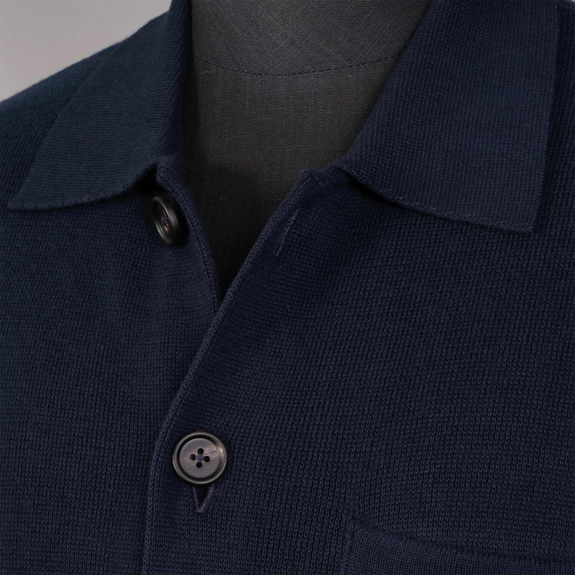 None Of The Above Knitted Work Shirt - Navy