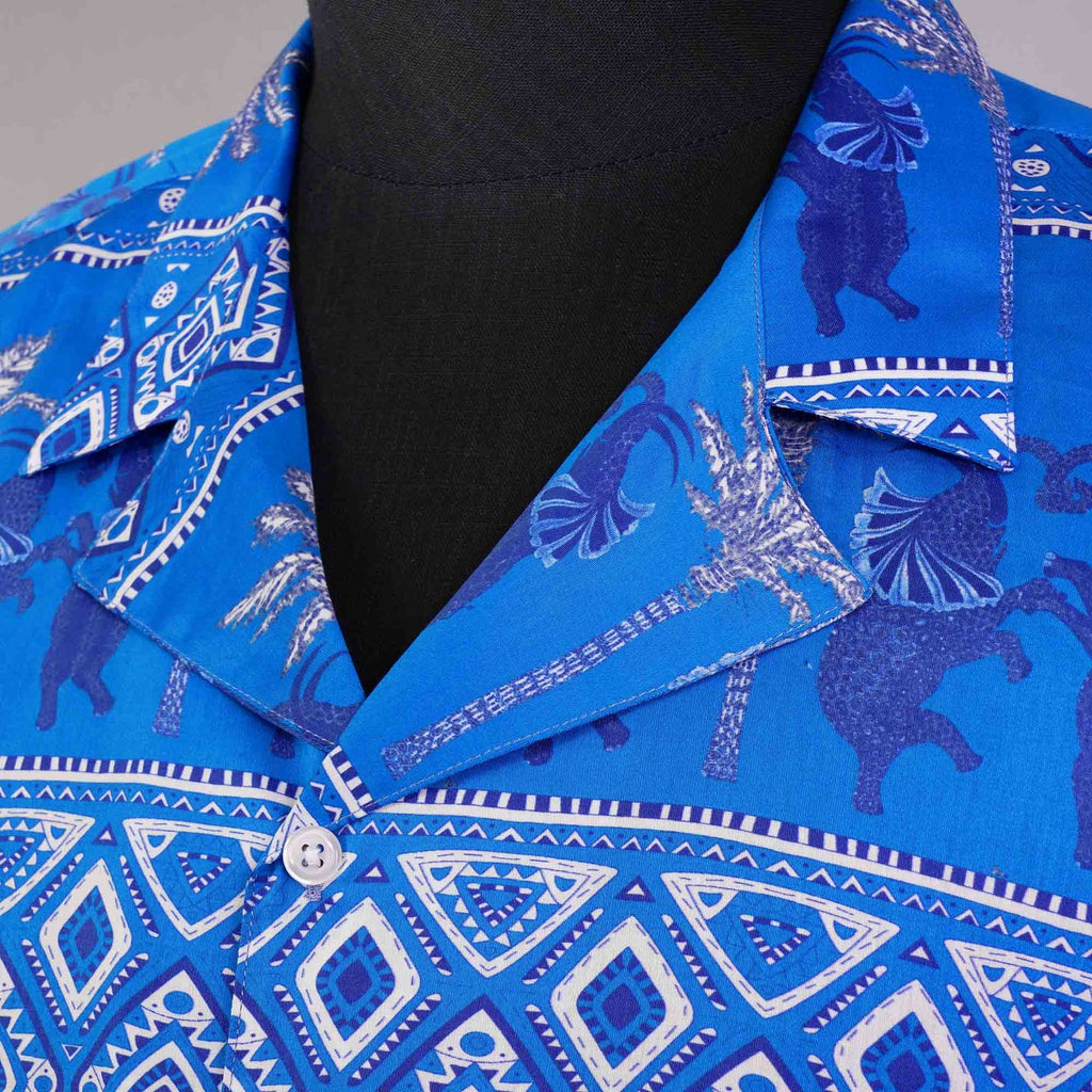 None Of The Above Camicia Bowling Shirt - Blue