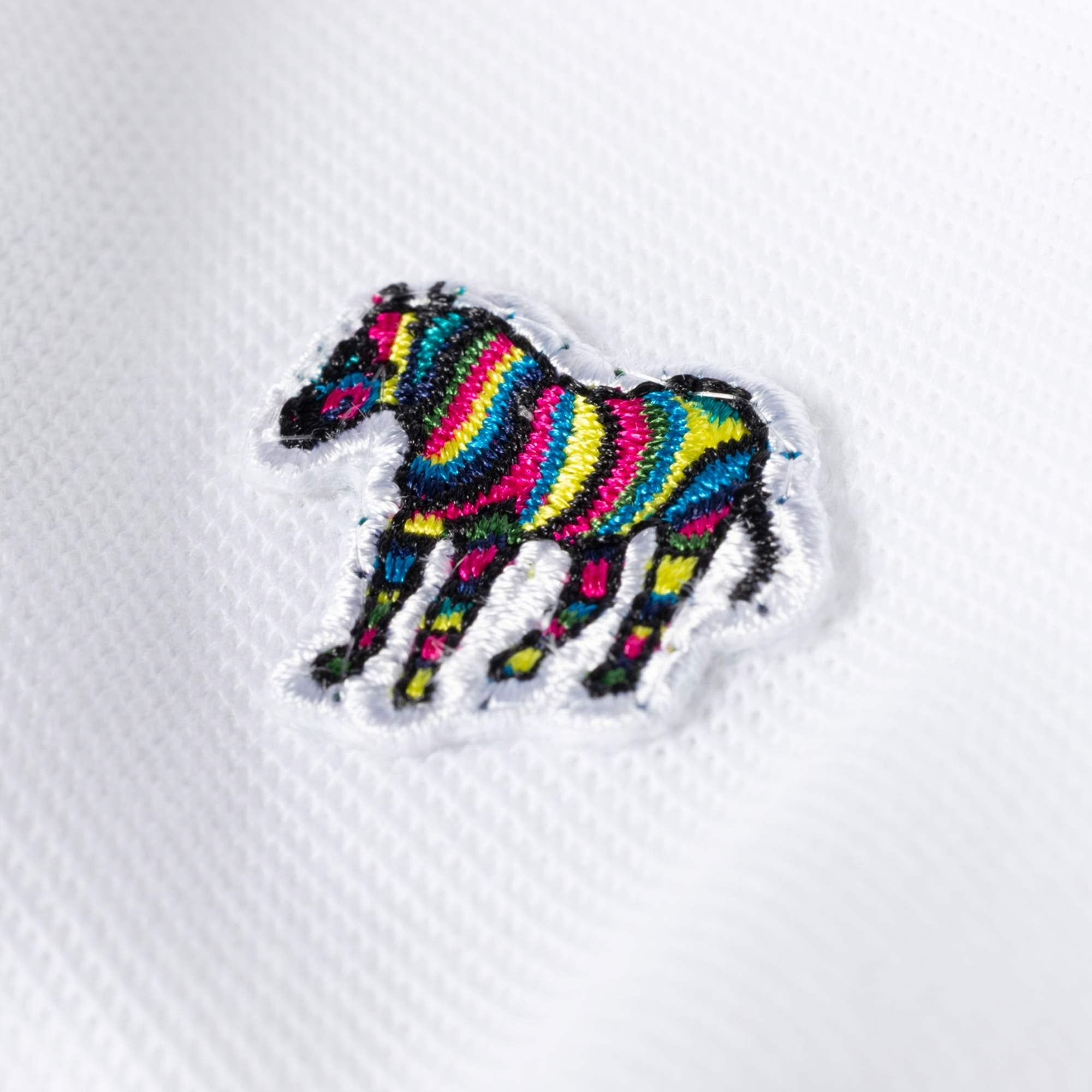 Paul Smith Cotton-Piqu  Zebra Polo Shirt - White