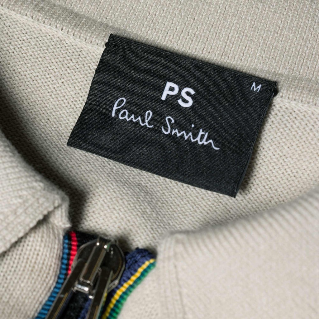 Paul Smith Knitted Zip-Neck Polo Shirt - Ecru