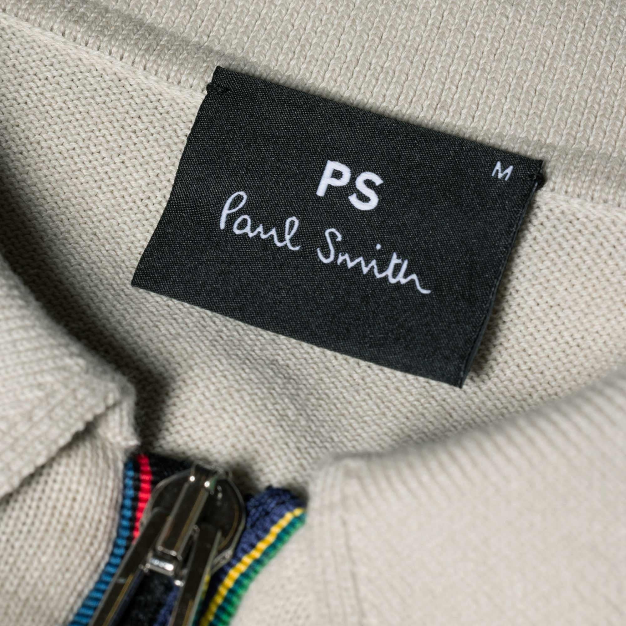 Paul Smith Knitted Zip-Neck Polo Shirt - Ecru