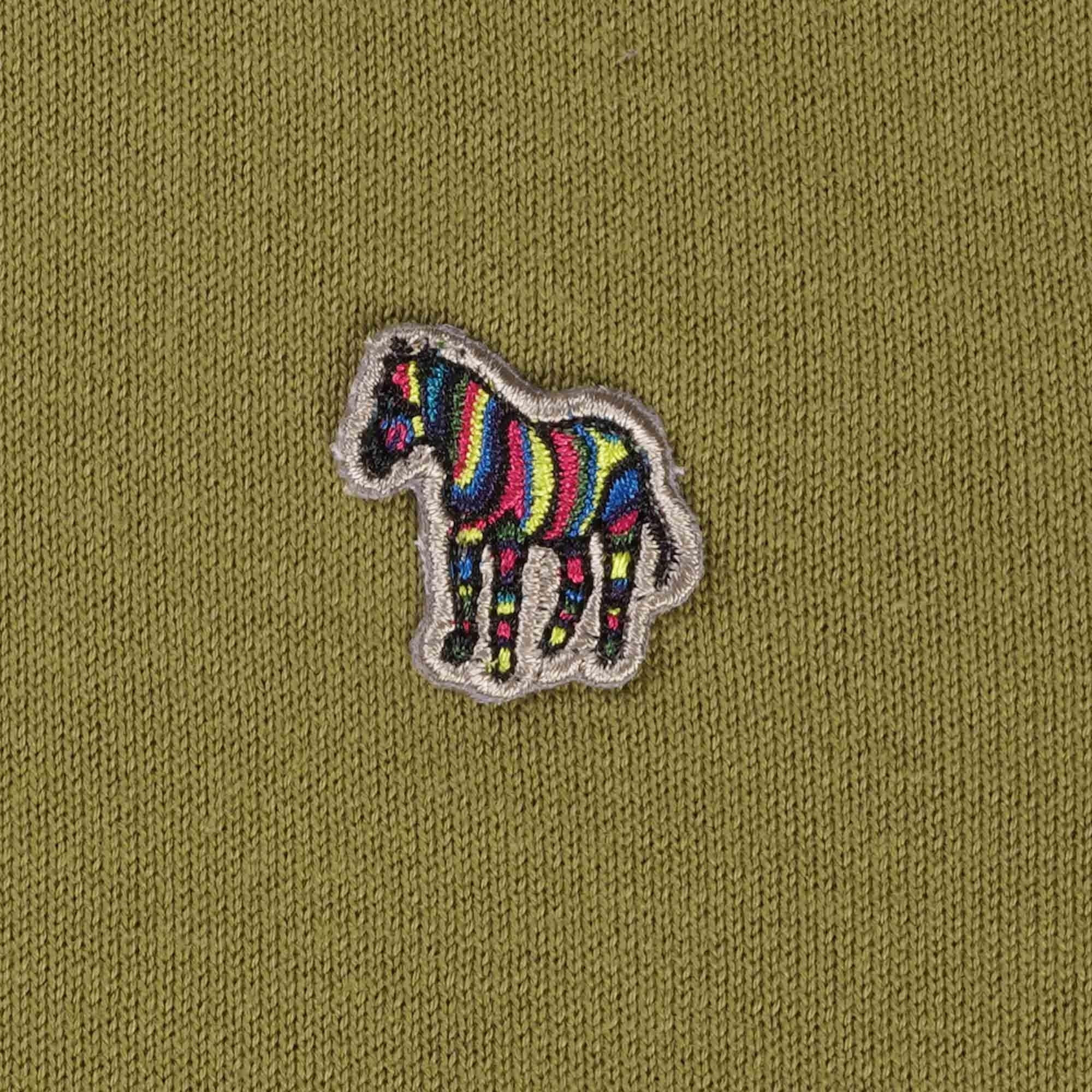 Paul Smith Zebra Logo Knitted Polo Shirt - Military Green