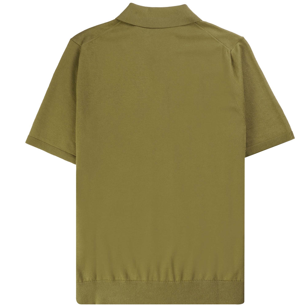 Paul Smith Zebra Logo Knitted Polo Shirt - Military Green