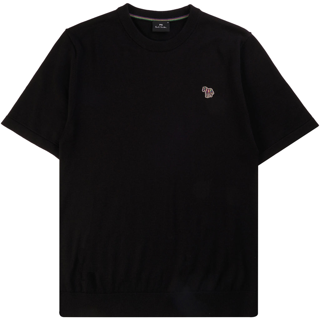 Paul Smith Knitted Zebra Logo T-Shirt - Black