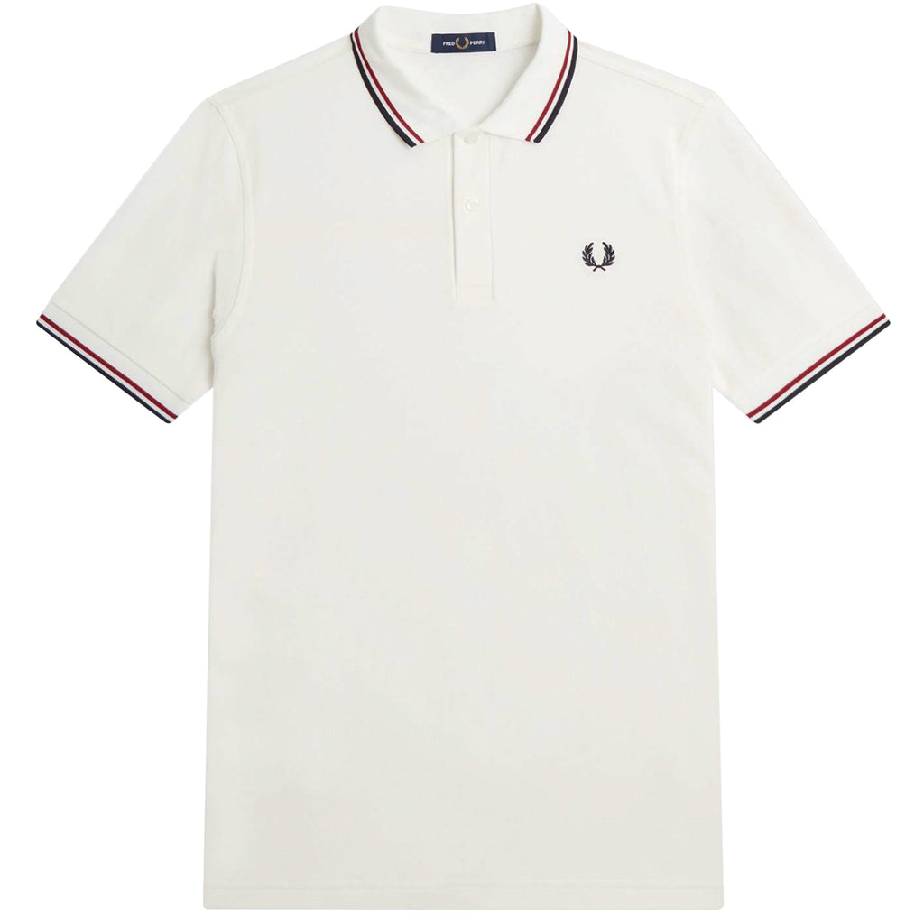 Fred Perry M3600 Twin Tipped Polo Shirt - Snow White