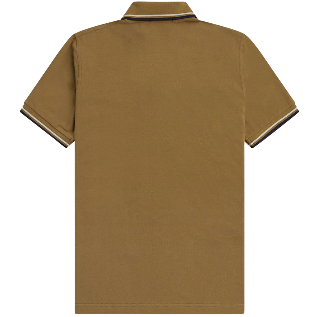 Fred Perry Reissues M12 Twin Tipped Polo Shirt - Dark Caramel