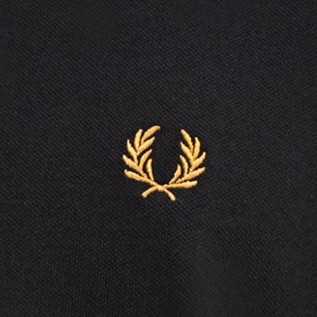 Fred Perry M12 Twin Tipped Polo Shirt - Black and Oat