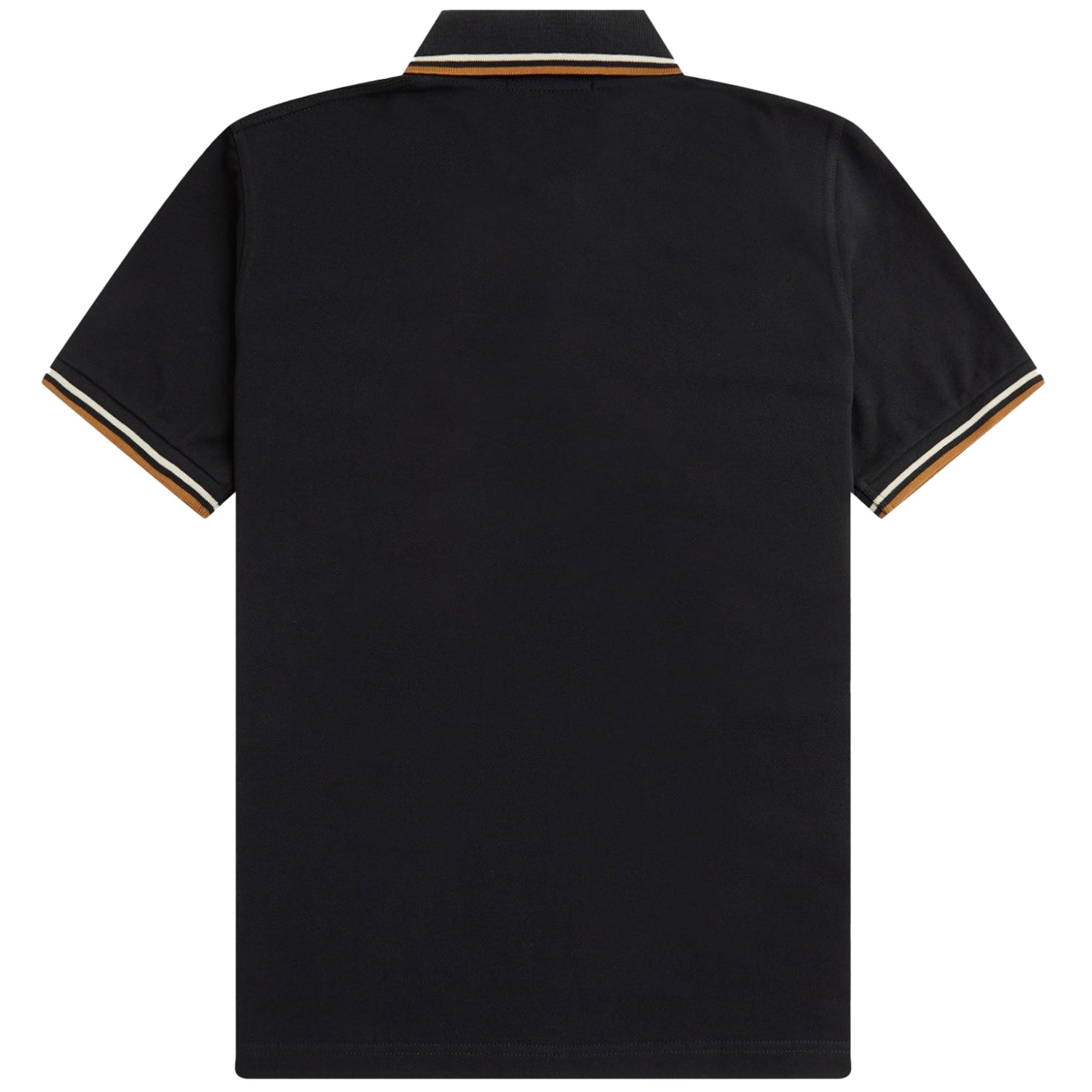 Fred Perry M12 Twin Tipped Polo Shirt - Black and Oat