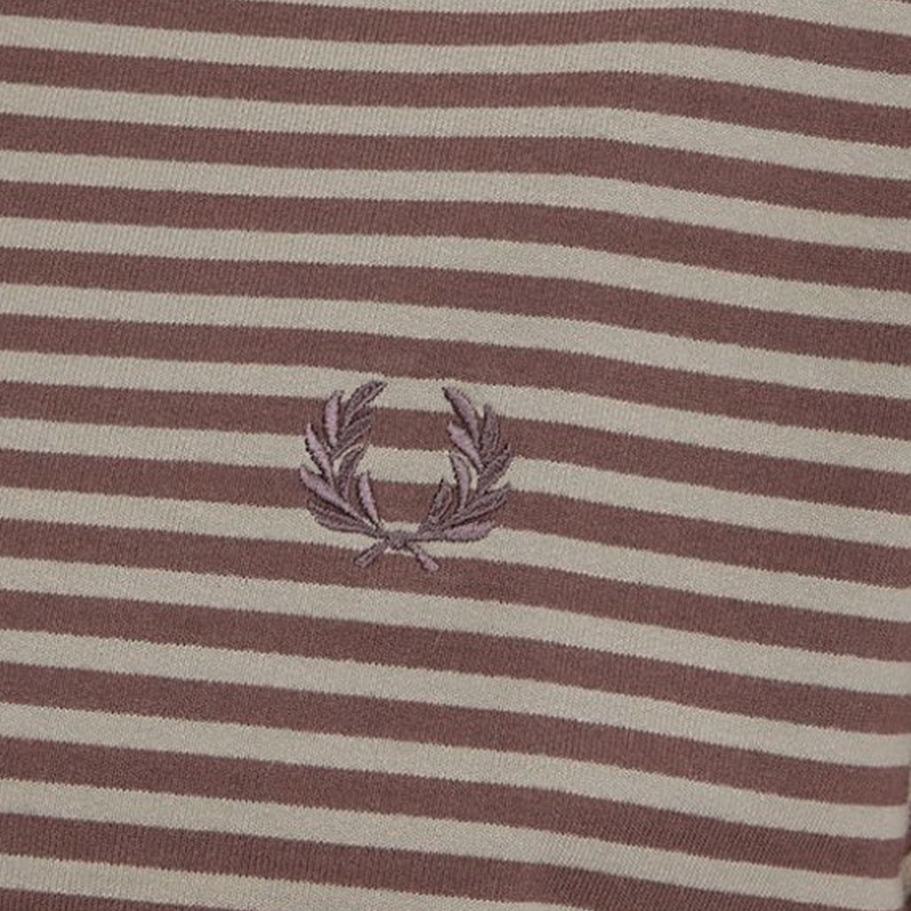 Fred Perry Fine Stripe Heavyweight T-Shirt - Brick