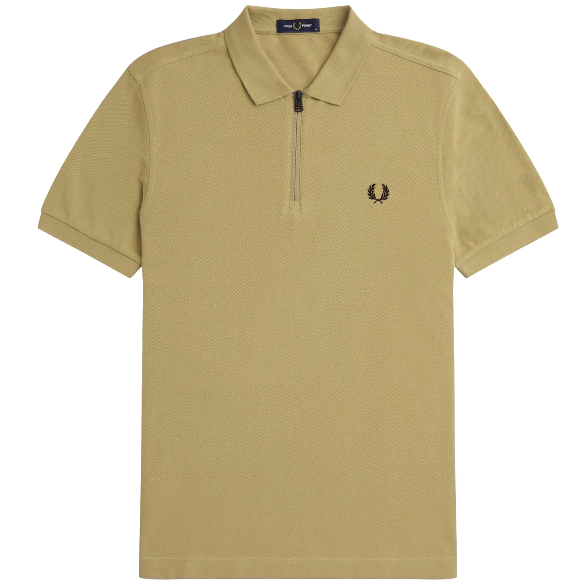 Fred Perry M7787 Zip Neck Polo Shirt - Warm Stone