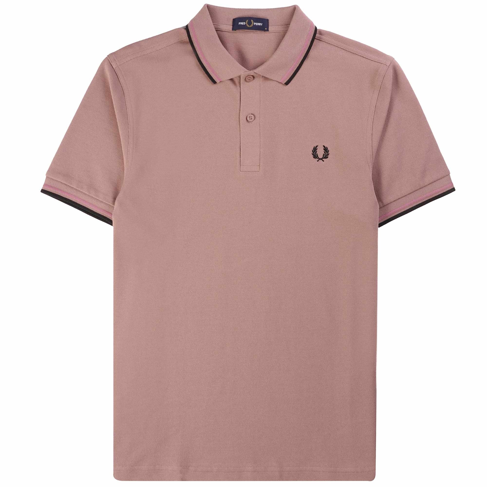 Fred Perry M3600 Twin Tipped Polo Shirt - Dark Pink
