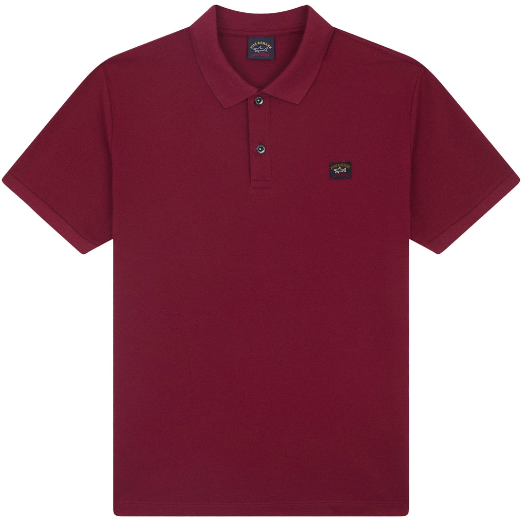 Paul and Shark Short Sleeve Cotton Polo Shirt - Burgundy