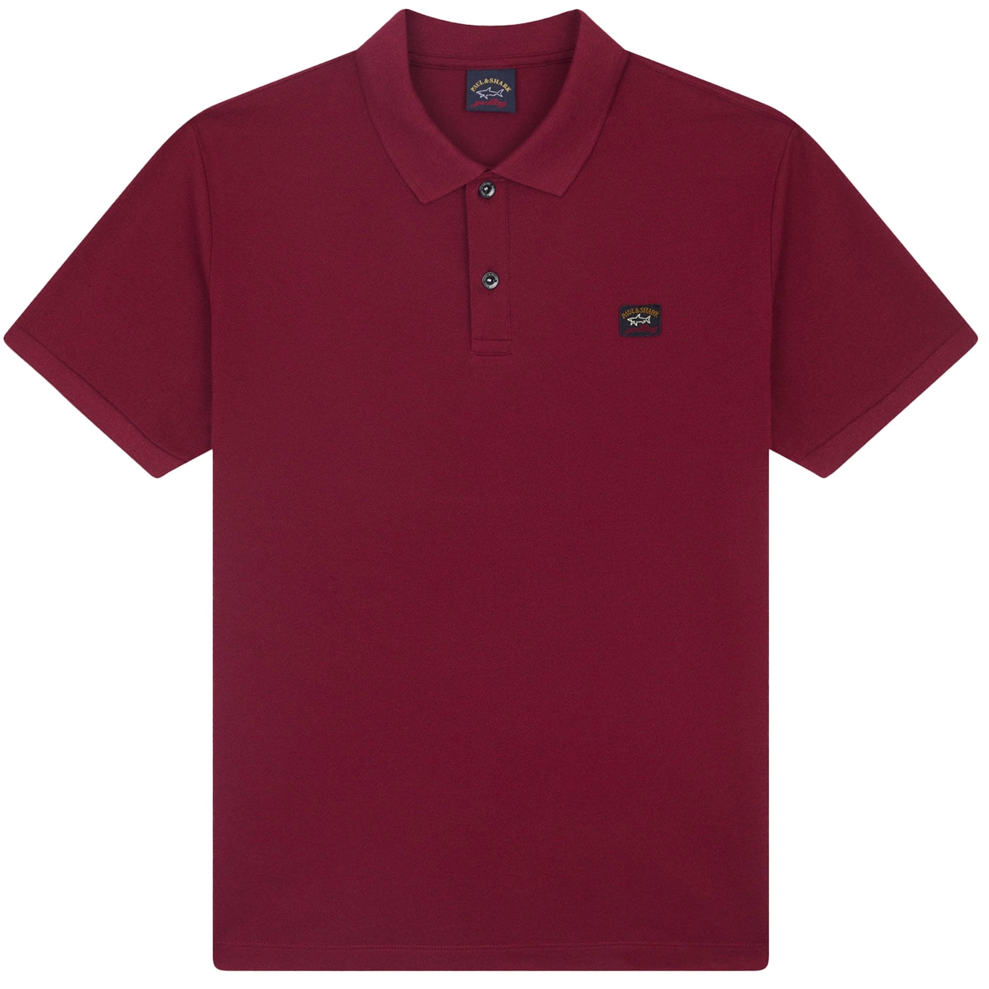 Paul and Shark Short Sleeve Cotton Polo Shirt - Burgundy