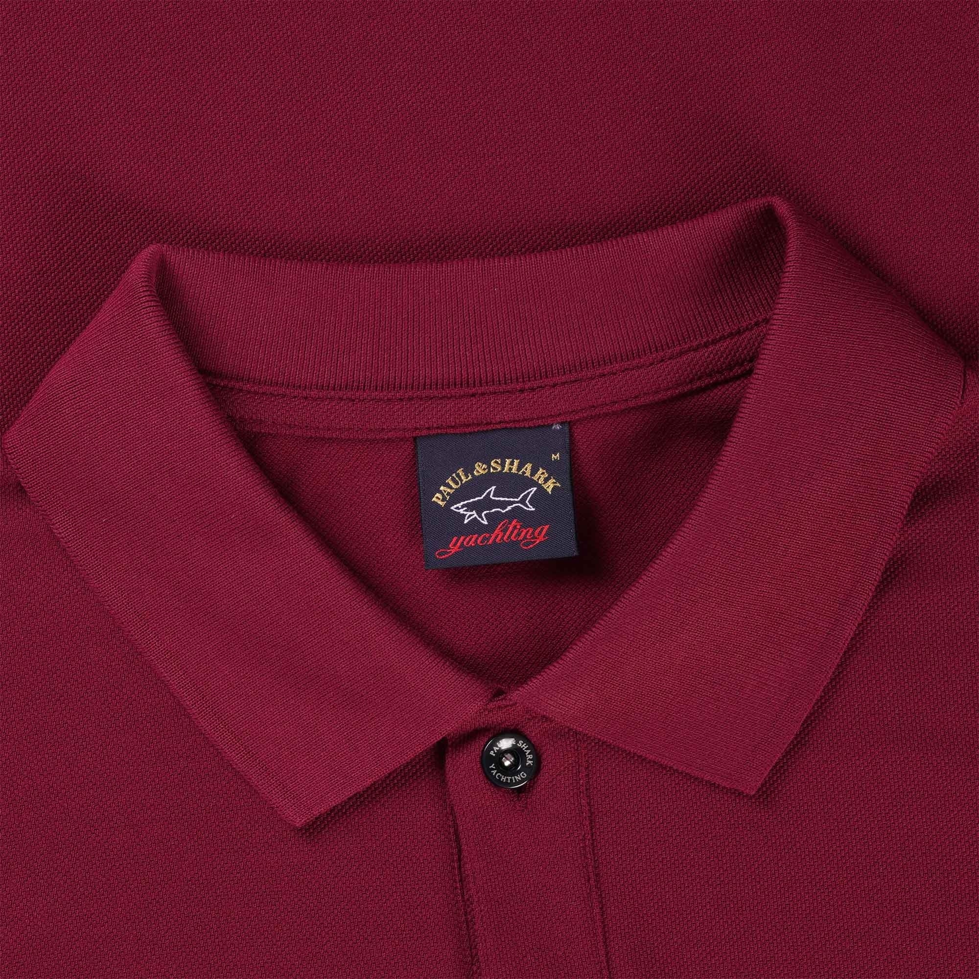 Paul and Shark Short Sleeve Cotton Polo Shirt - Burgundy