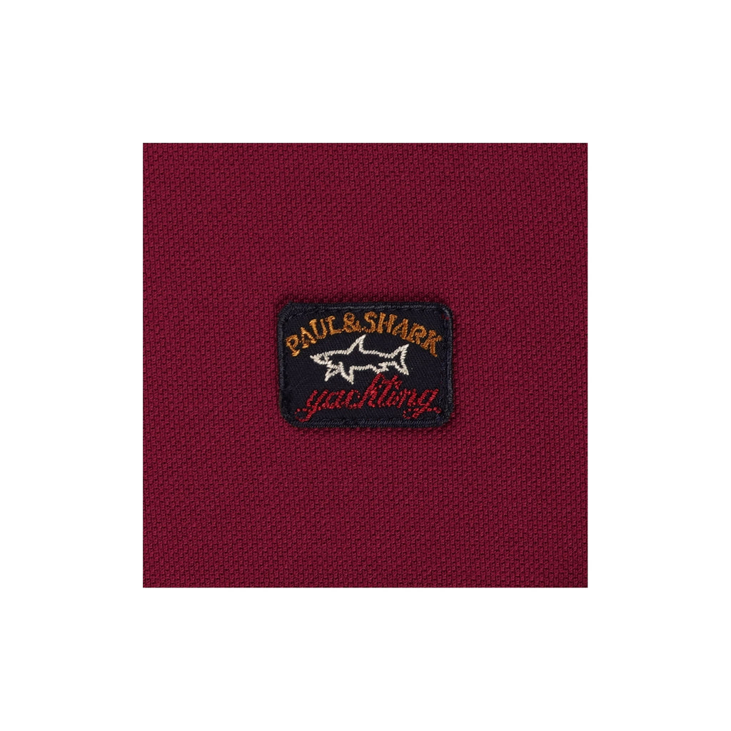 Paul and Shark Short Sleeve Cotton Polo Shirt - Burgundy