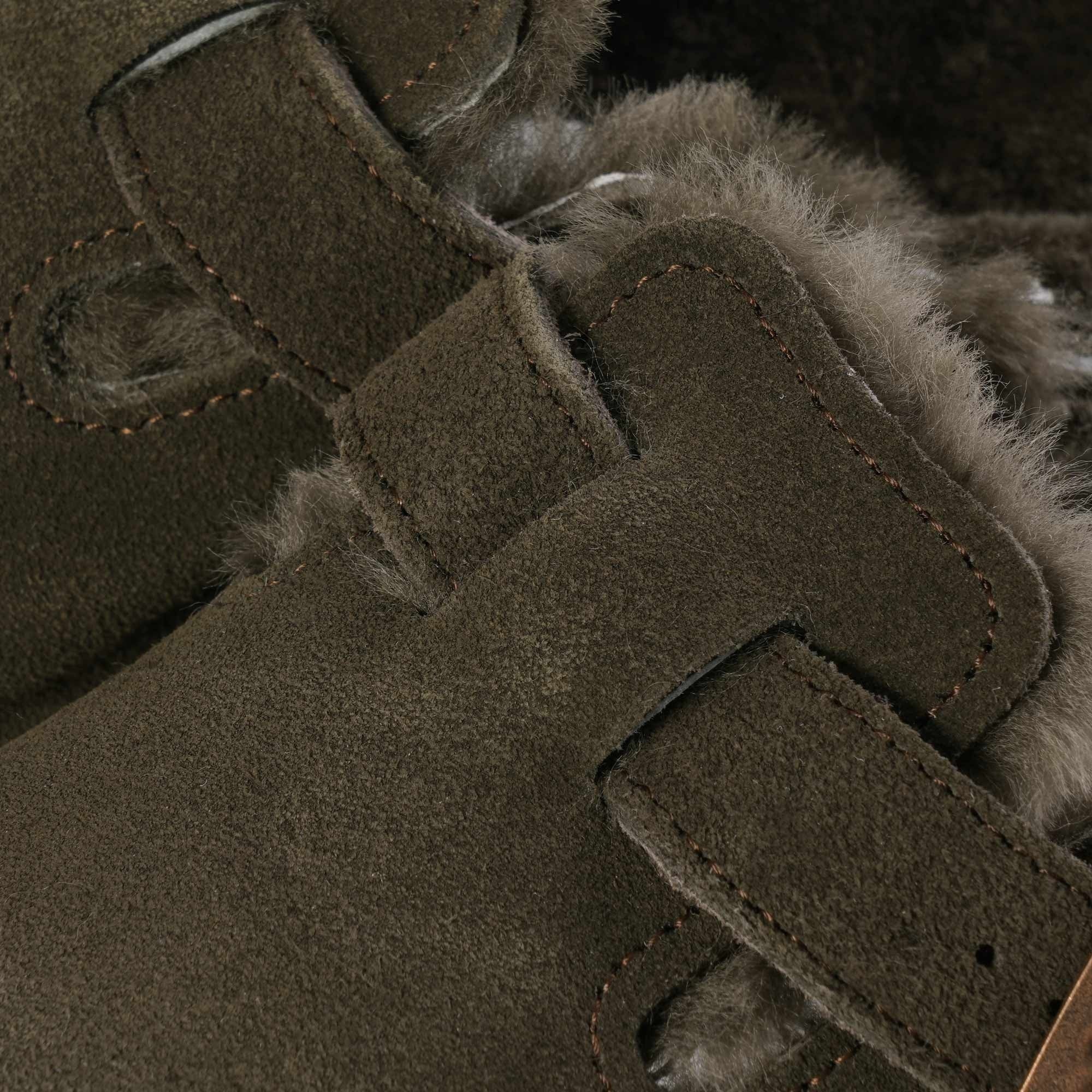 Birkenstock Womens Boston Shearling Suede Leather - Mocca